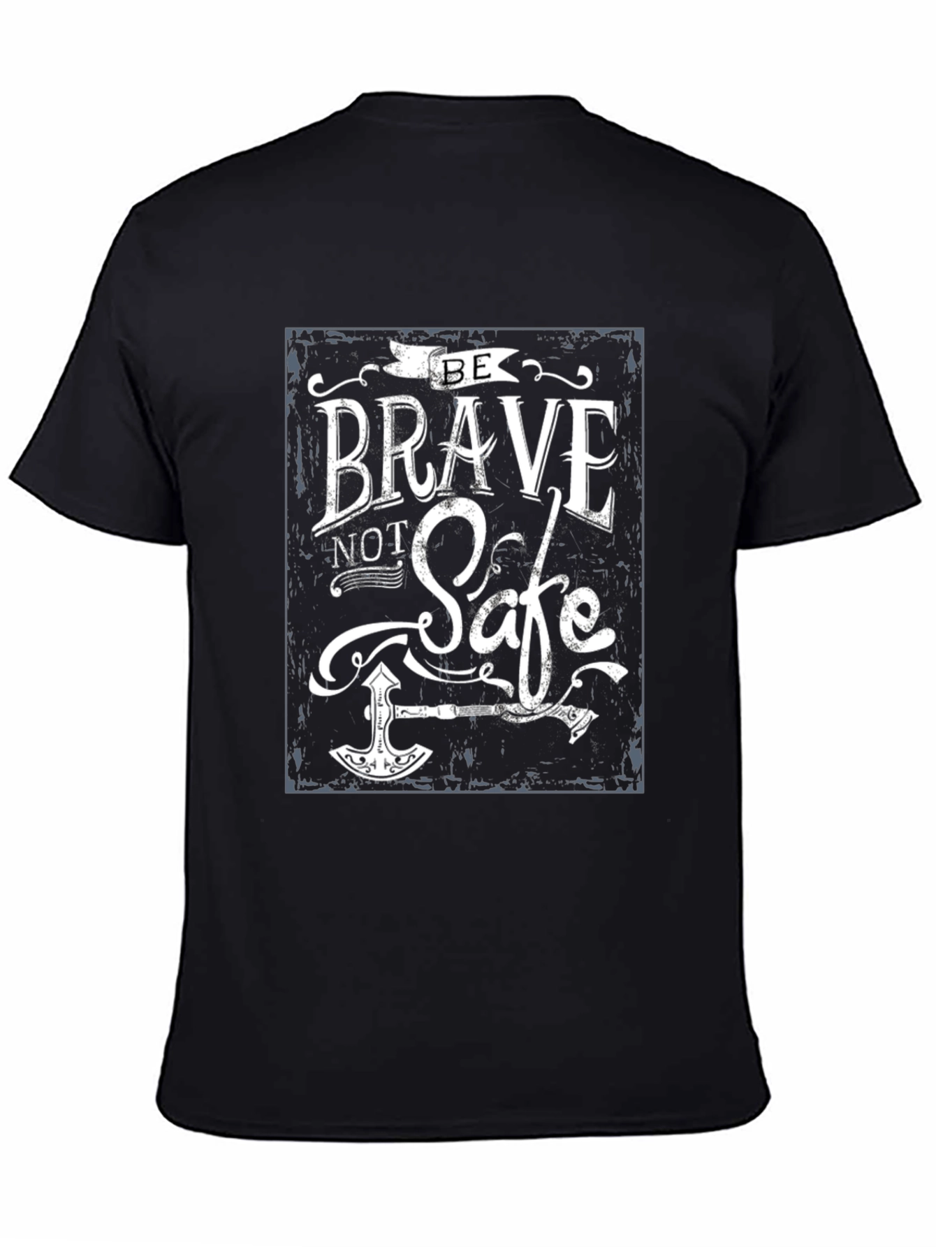Black Be Brave Not Safe T-Shirt view 4