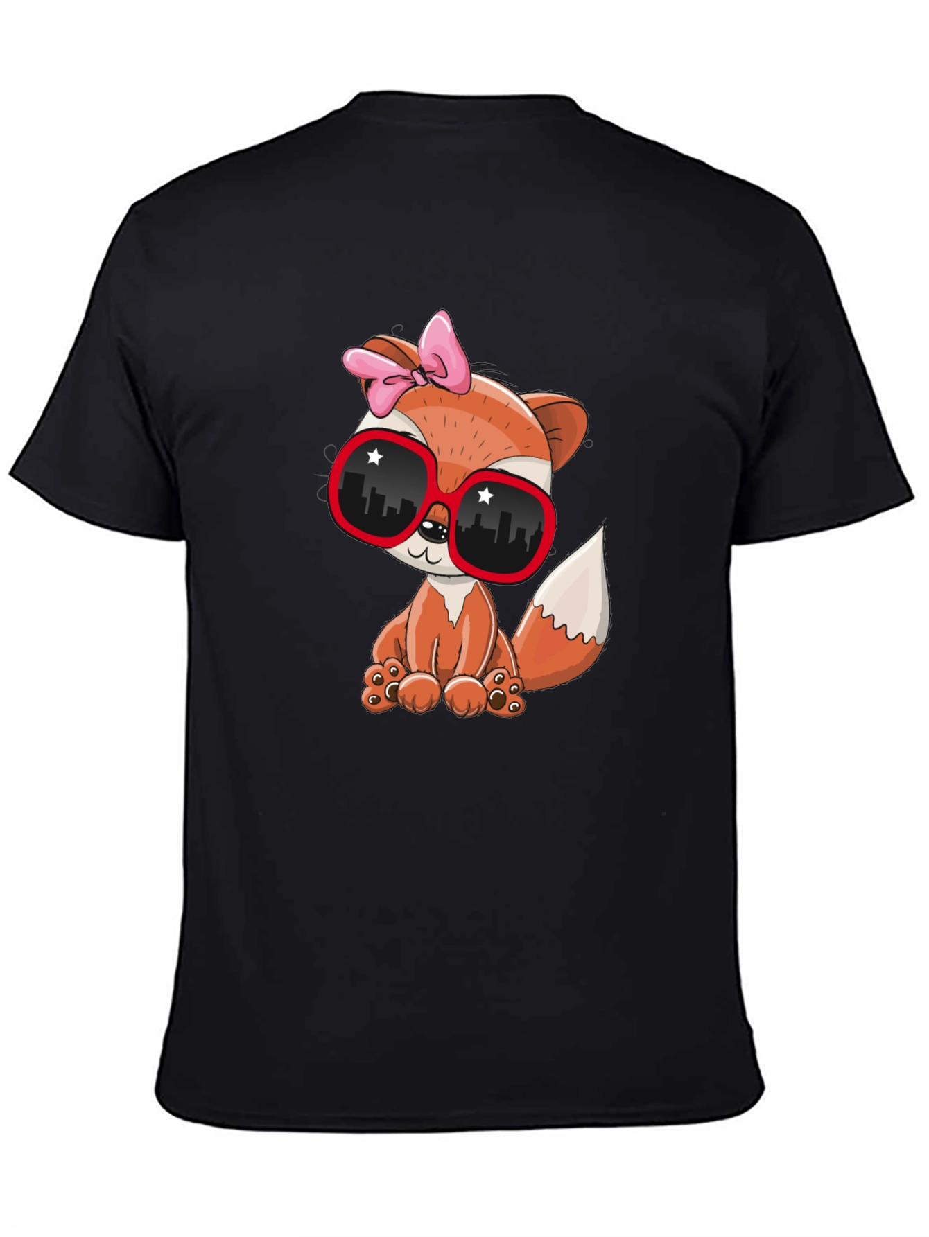 Black Cool Fox Graphic Tee - Unisex Fashion Shirt view 4
