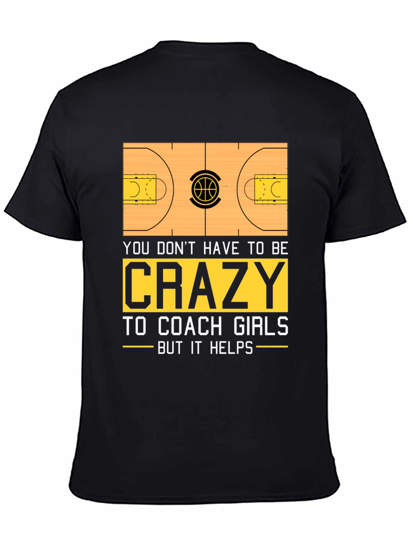 Black Crazy Coach Girls Basketball T-Shirt view 4