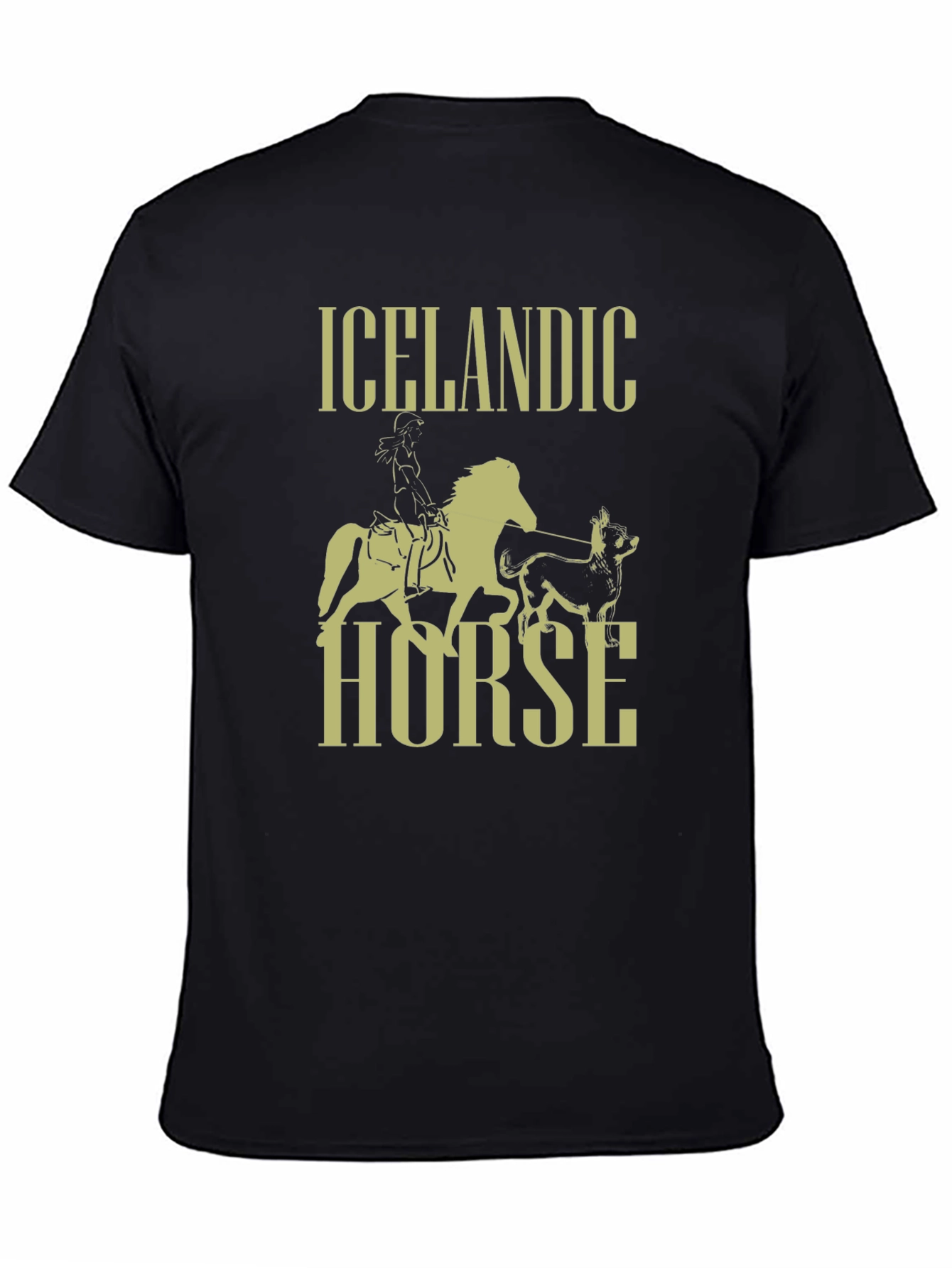 Black Icelandic Horse Graphic T-Shirt - Black view 4