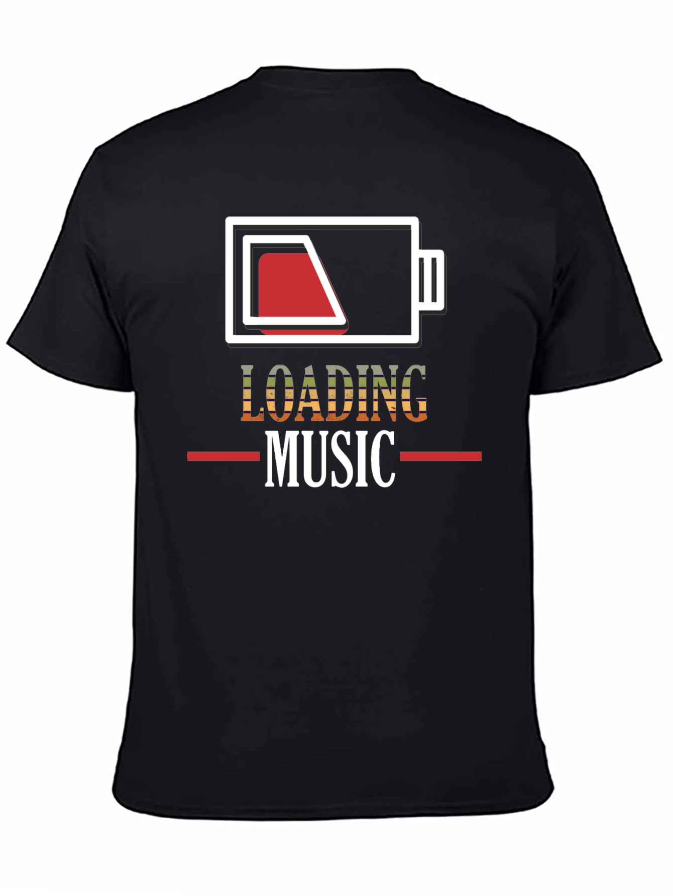 Black Loading Music Battery Graphic T-Shirt view 4