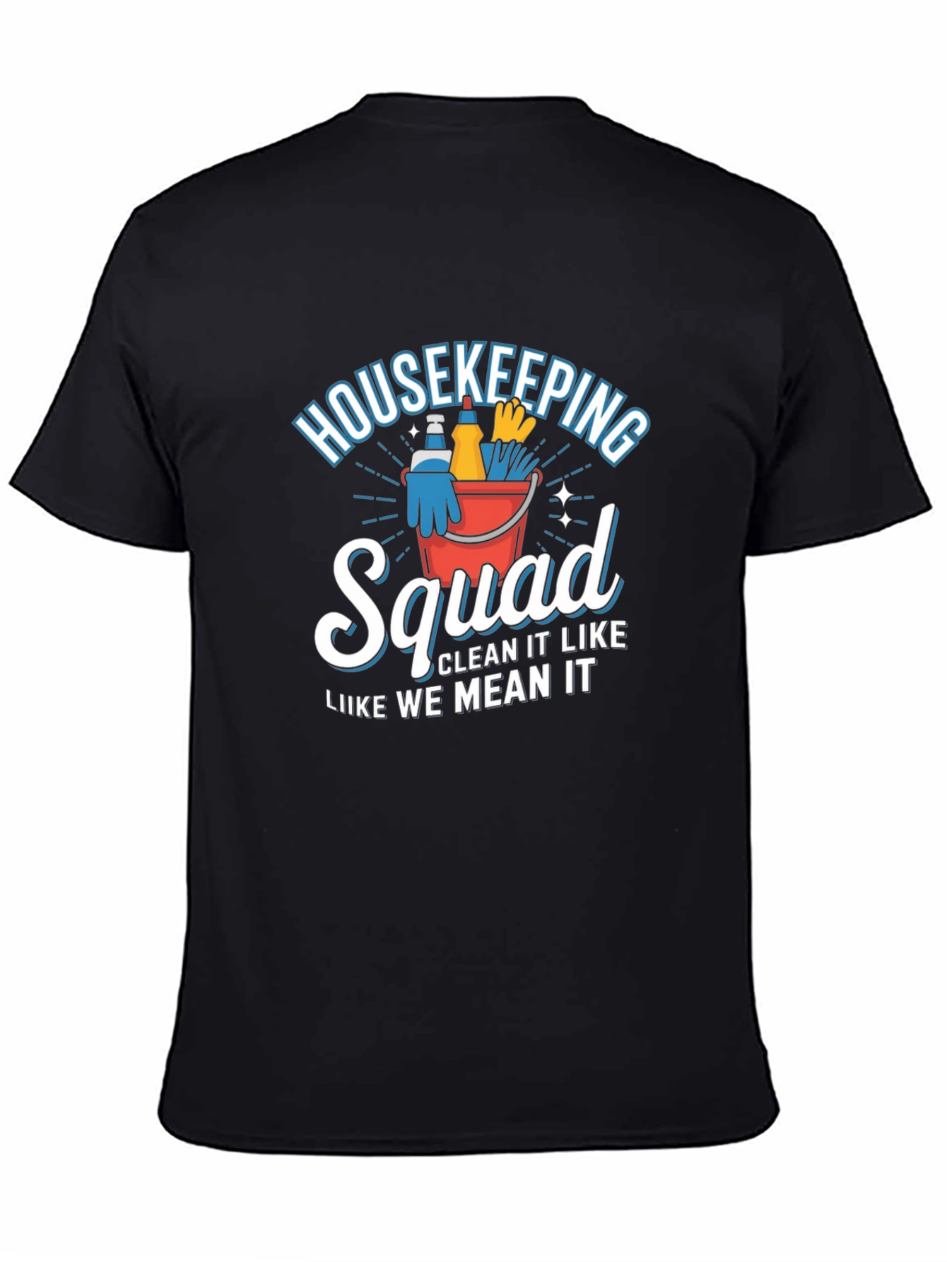 Black Housekeeping Squad T-Shirt - Cleaning Team Apparel view 4