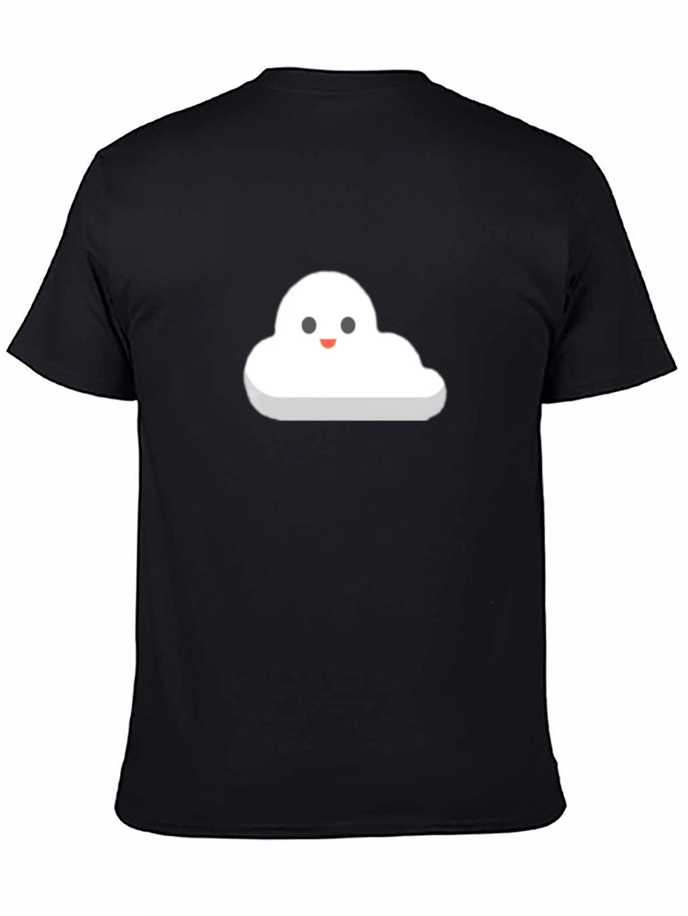 Black Cute Cloud T-Shirt - Black Cotton Blend view 4