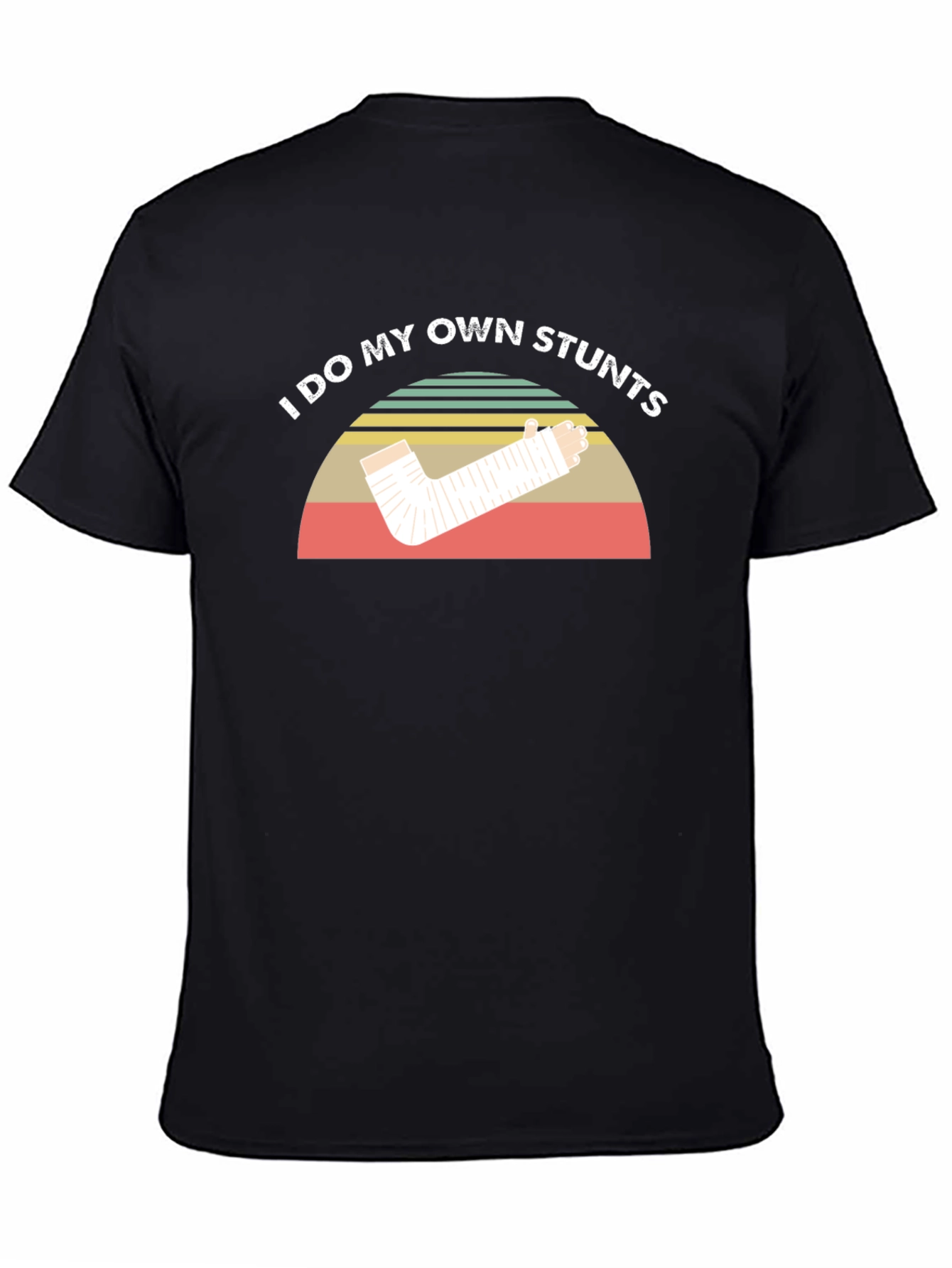 Black I Do My Own Stunts Humor T-Shirt view 4