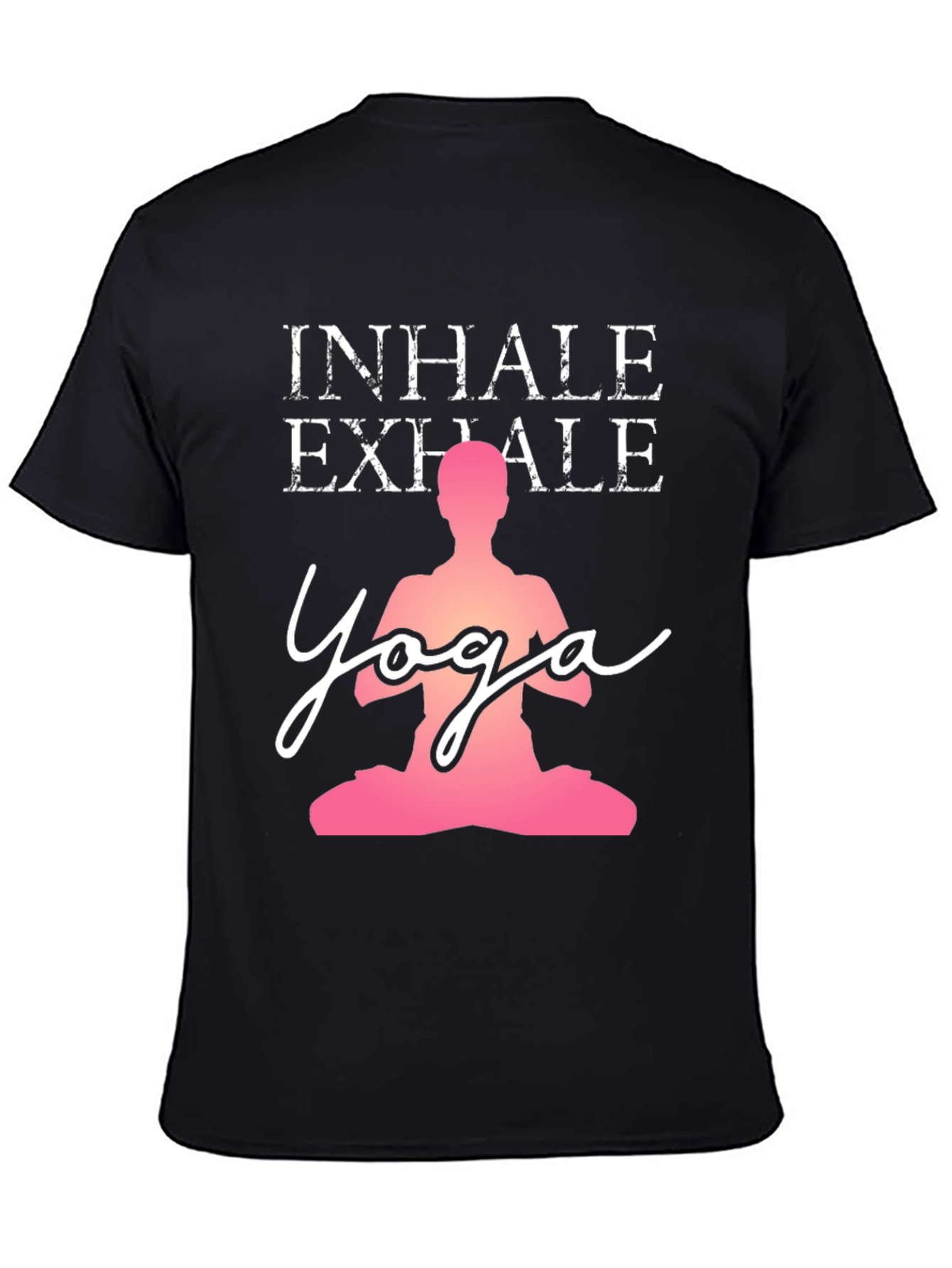 Black Yoga Inhale Exhale Graphic T-Shirt view 4