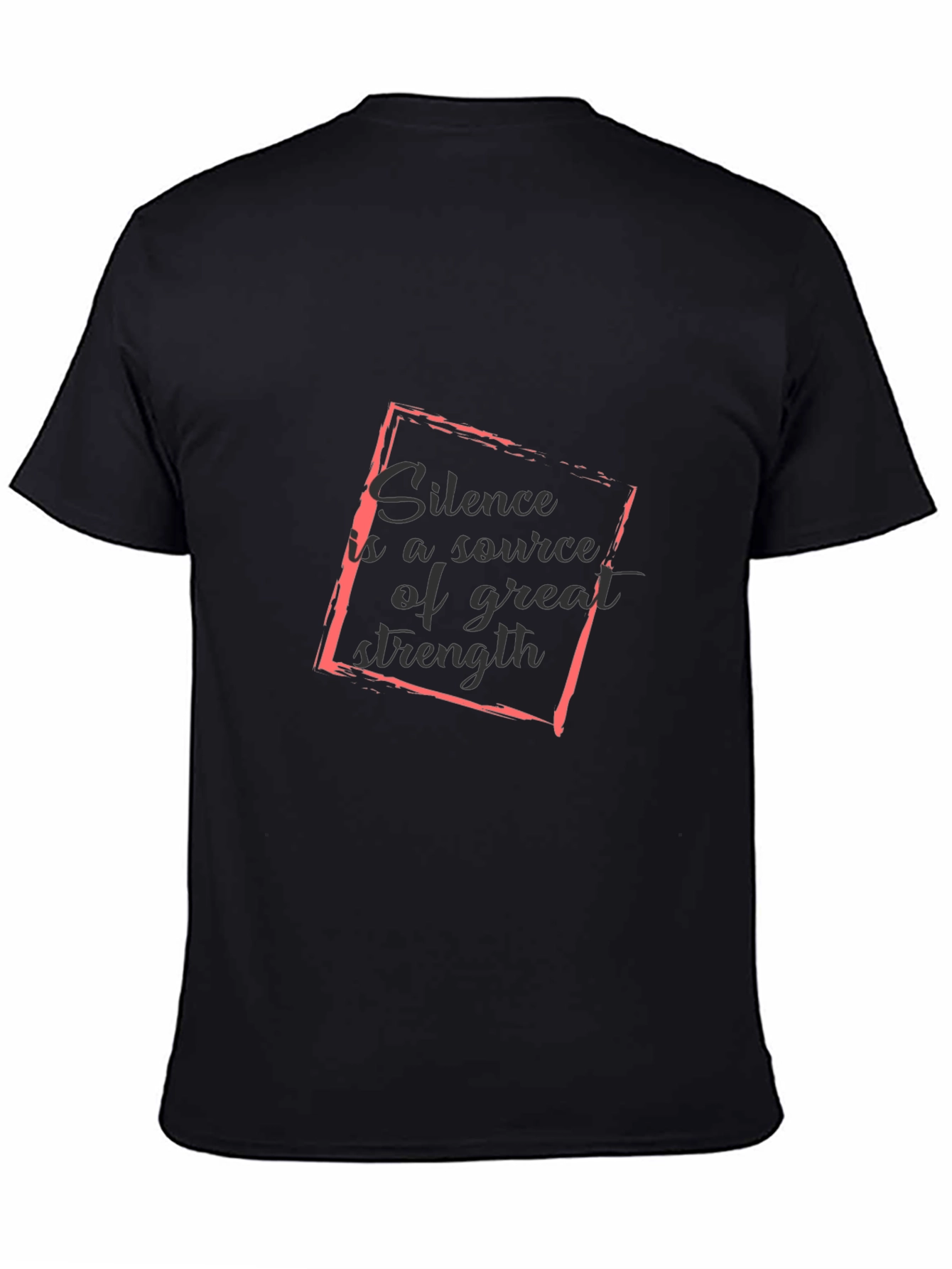 Black Silence is Strength Black T-Shirt view 4