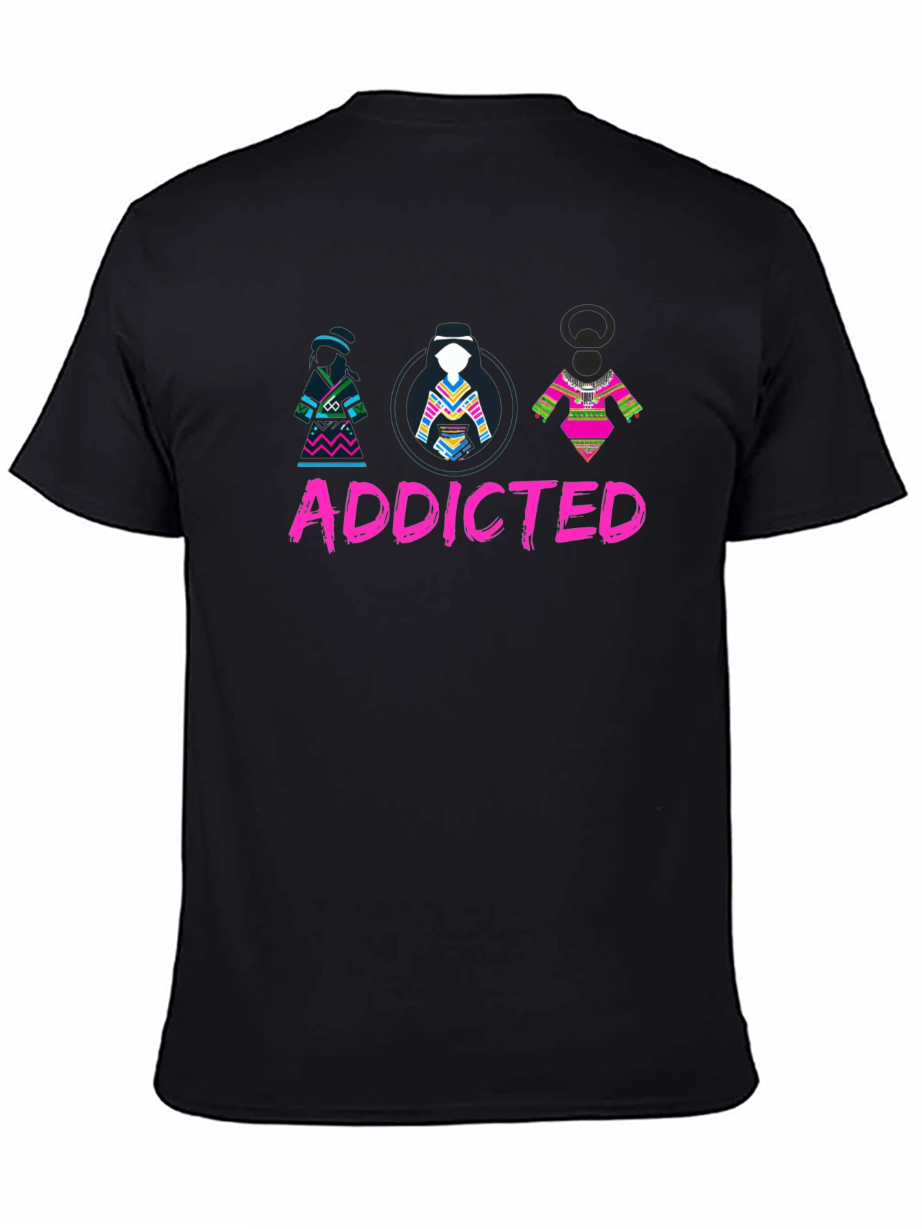 Black Addicted Native Style Black T-Shirt view 4
