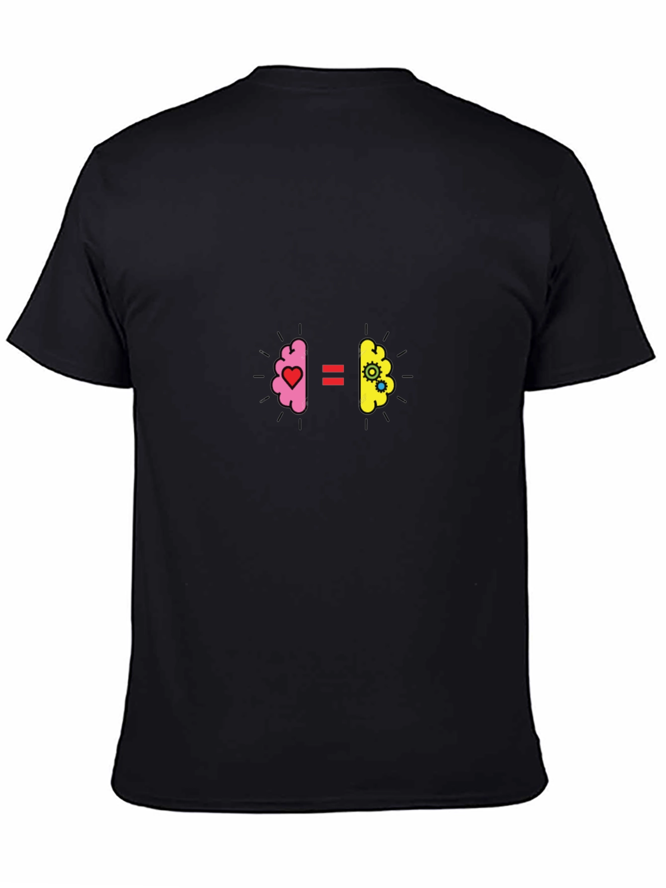 Black Brain & Heart T-Shirt - Equal Parts Thinking Feeling Tee view 4