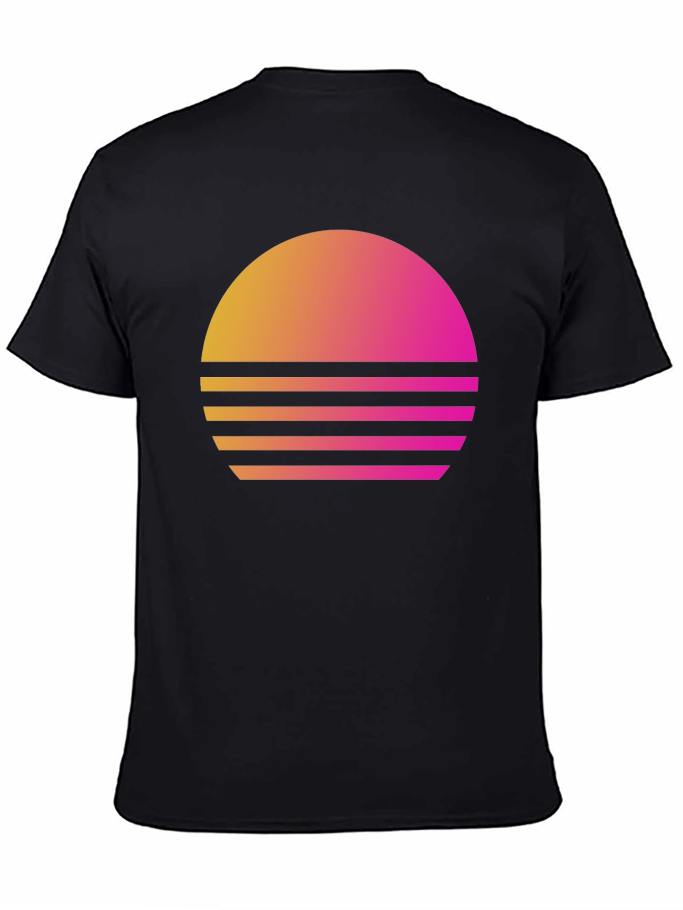 Black Retro Sunset T-Shirt - Vintage Style Graphic Tee view 4