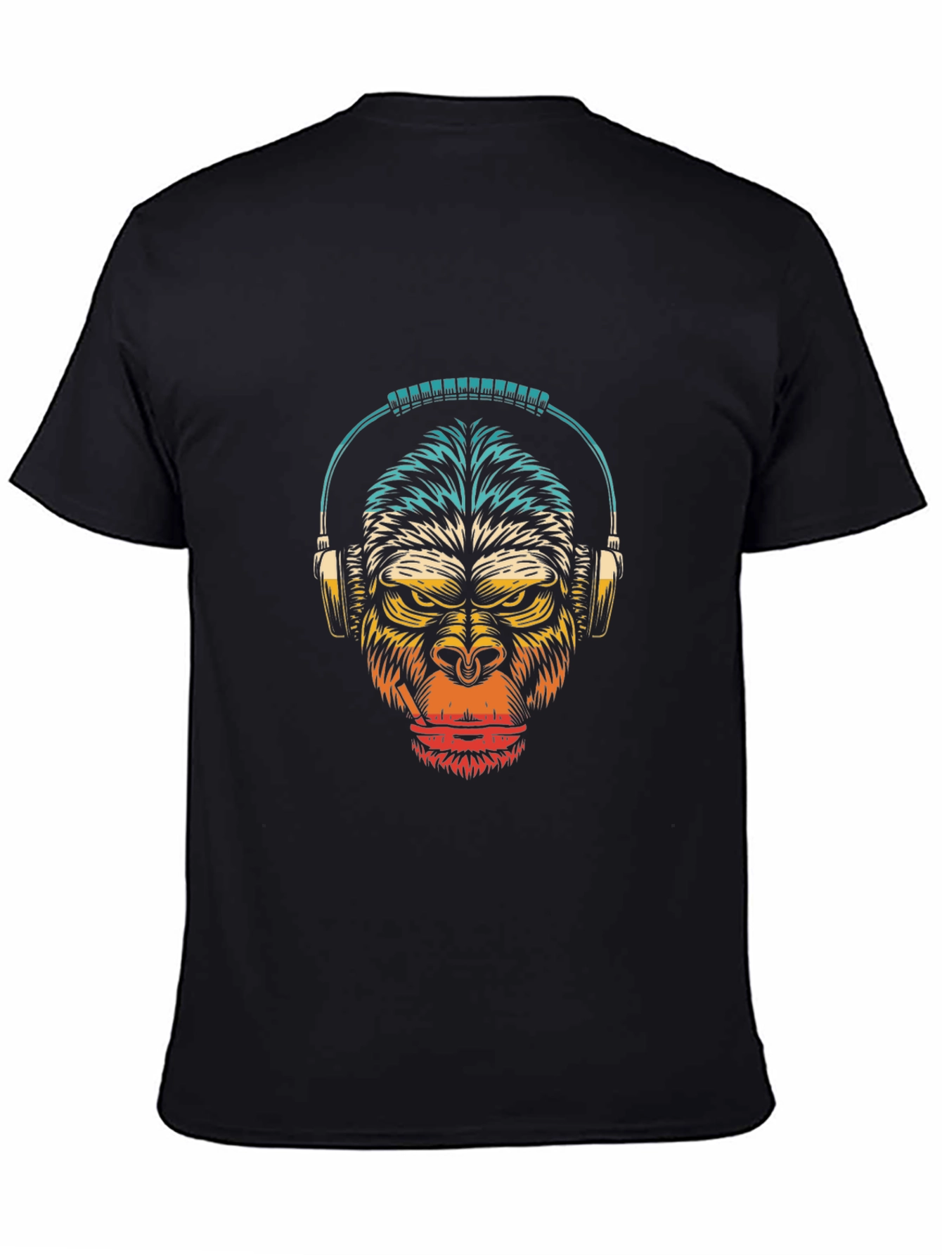 Black DJ Gorilla Graphic T-Shirt view 4
