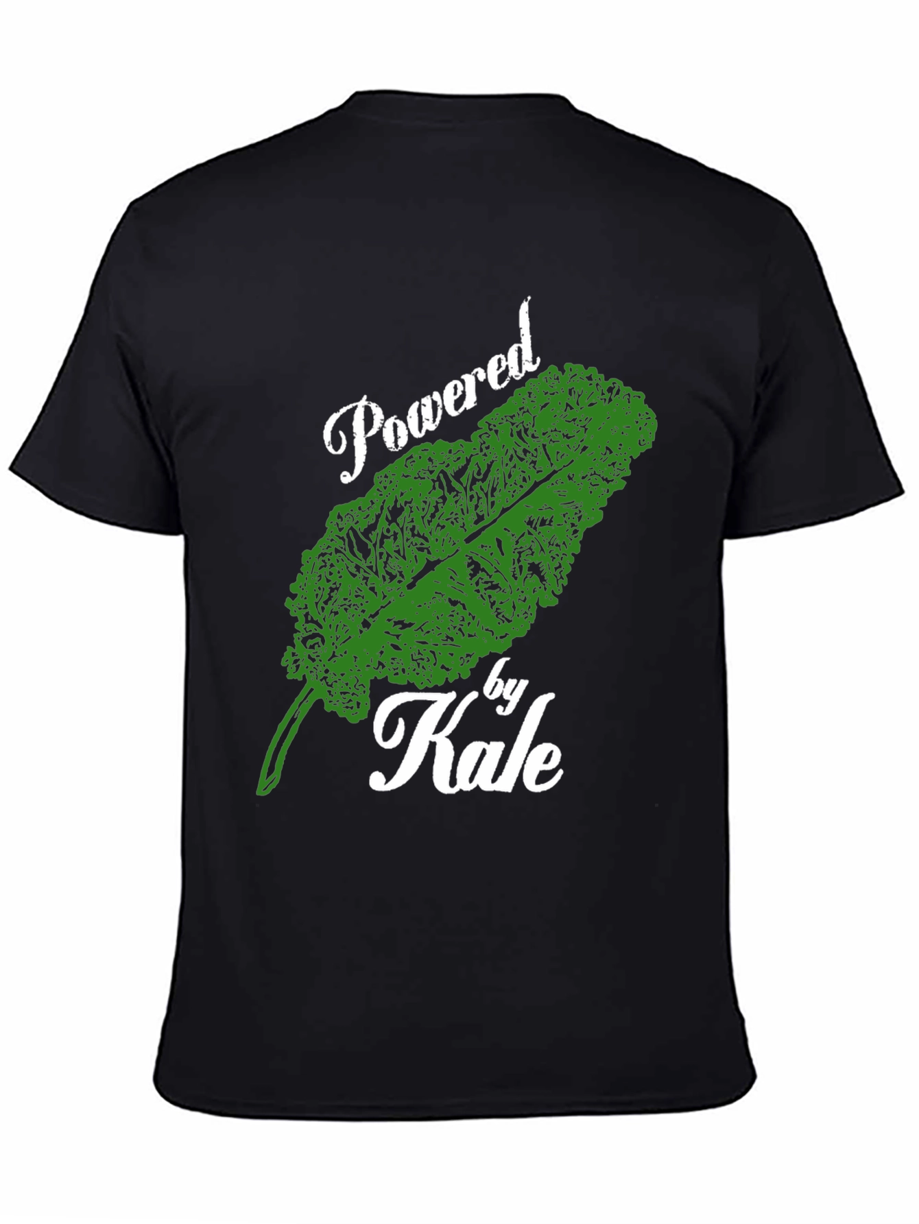 Black Powered by Kale T-Shirt - Vegan & Healthy view 4