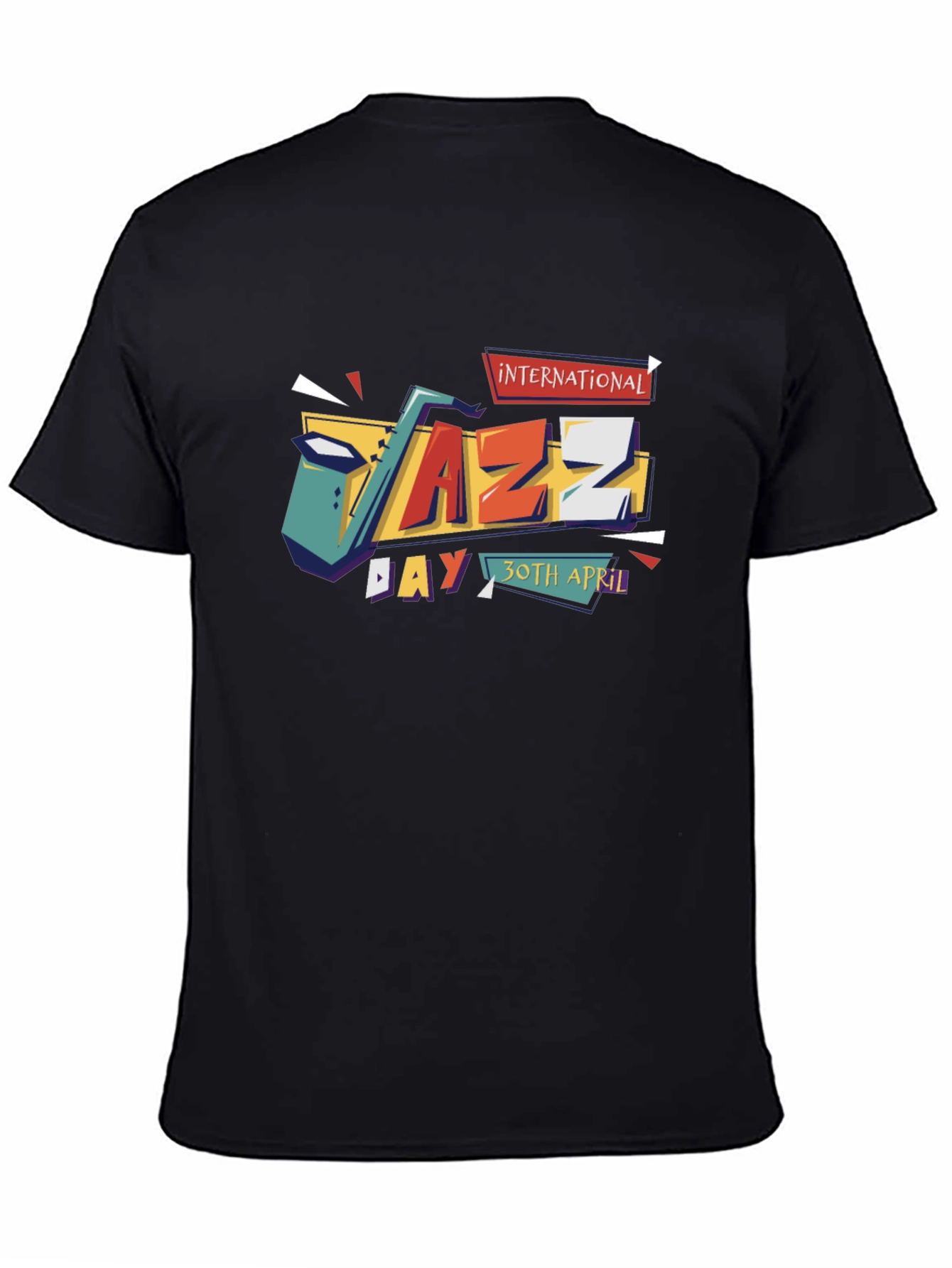 Black International Jazz Day Black T-Shirt view 4