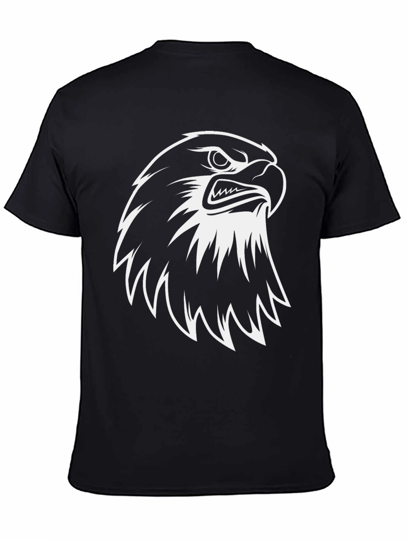 Black Eagle Graphic Tee - Black Cotton Casual view 4