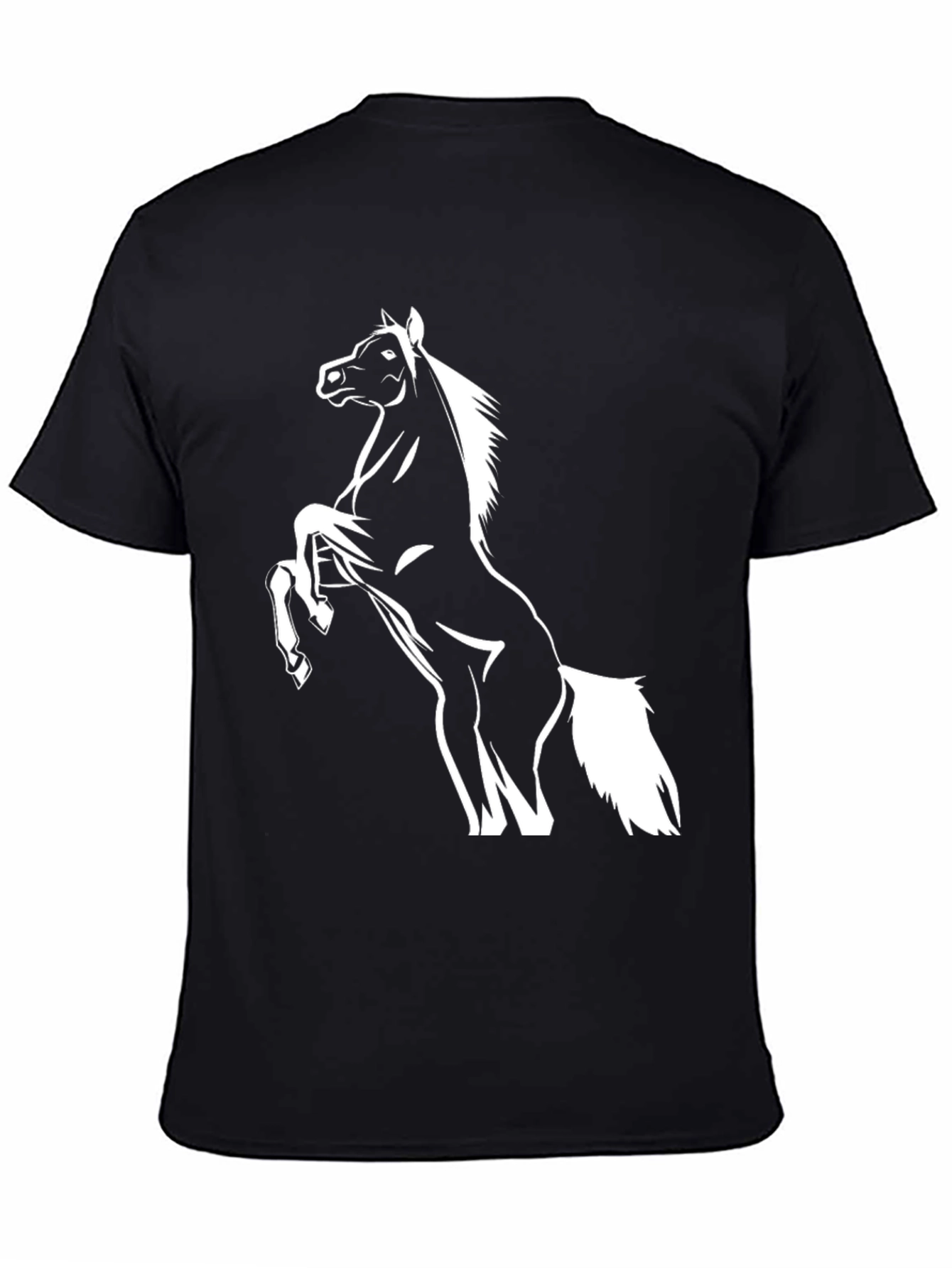 Black Horse Graphic Tee - Black Cotton Blend view 4