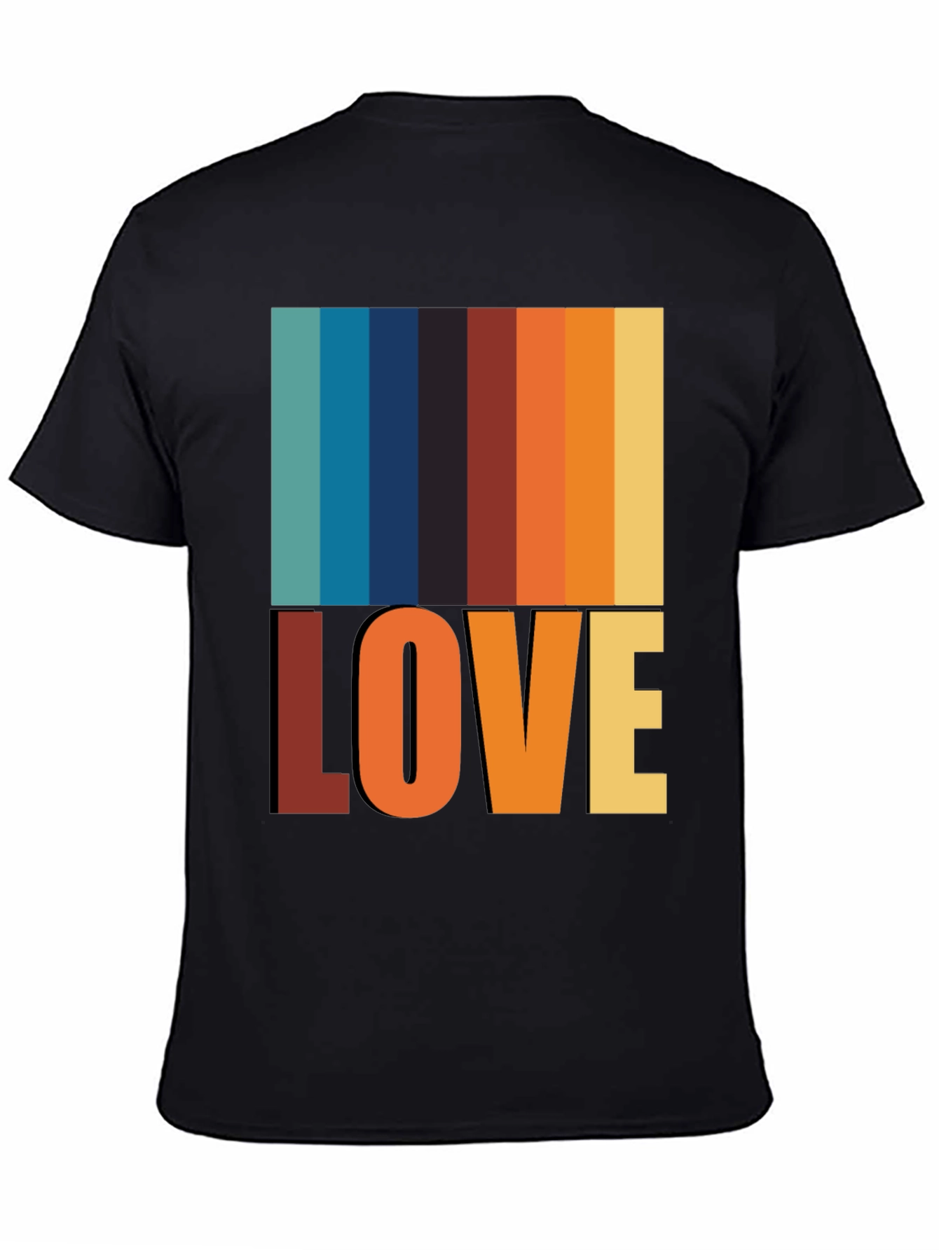 Black Retro Love T-Shirt - Vintage Style Tee view 4