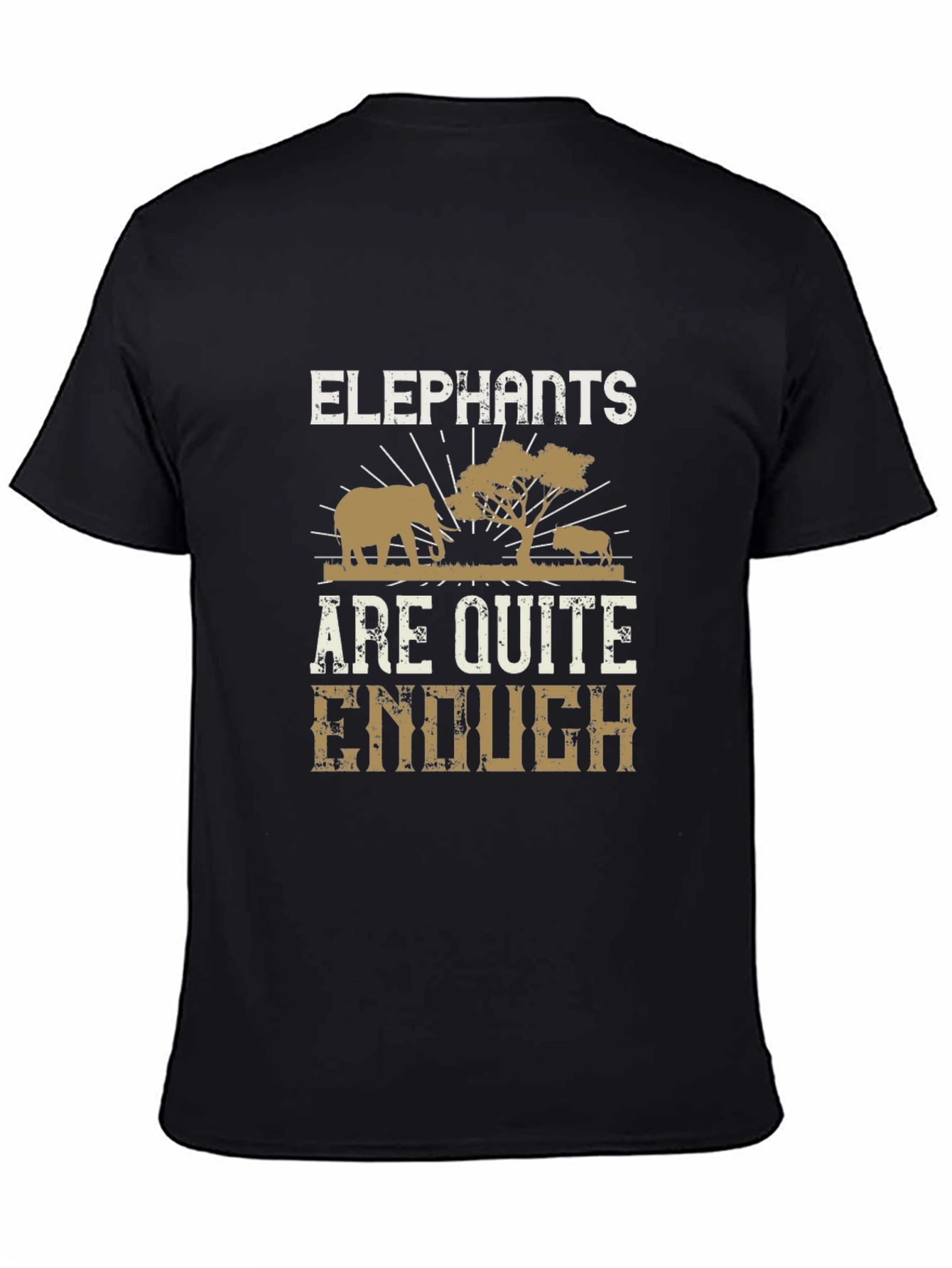 Black Elephant T-Shirt: Are Quite Enough Safari Tee view 4