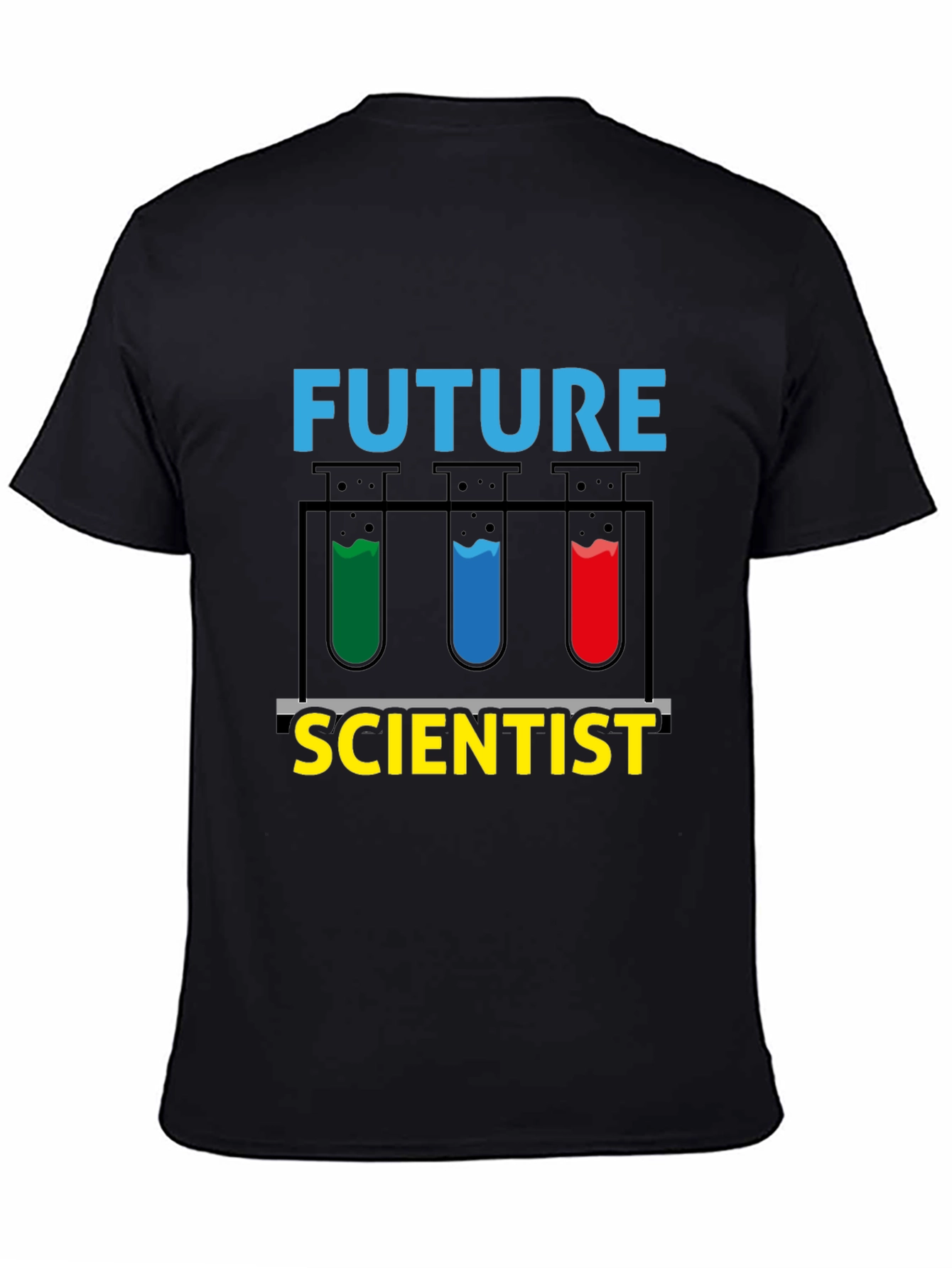 Black Future Scientist T-Shirt - Science Experiment Design view 4