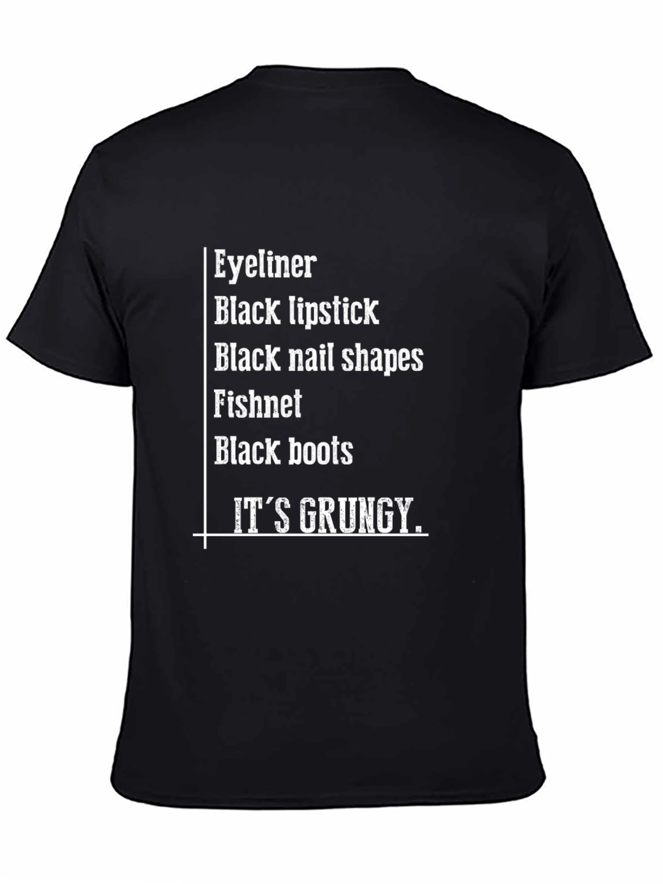 Black Grunge Aesthetic T-Shirt - Eyeliner, Boots view 4