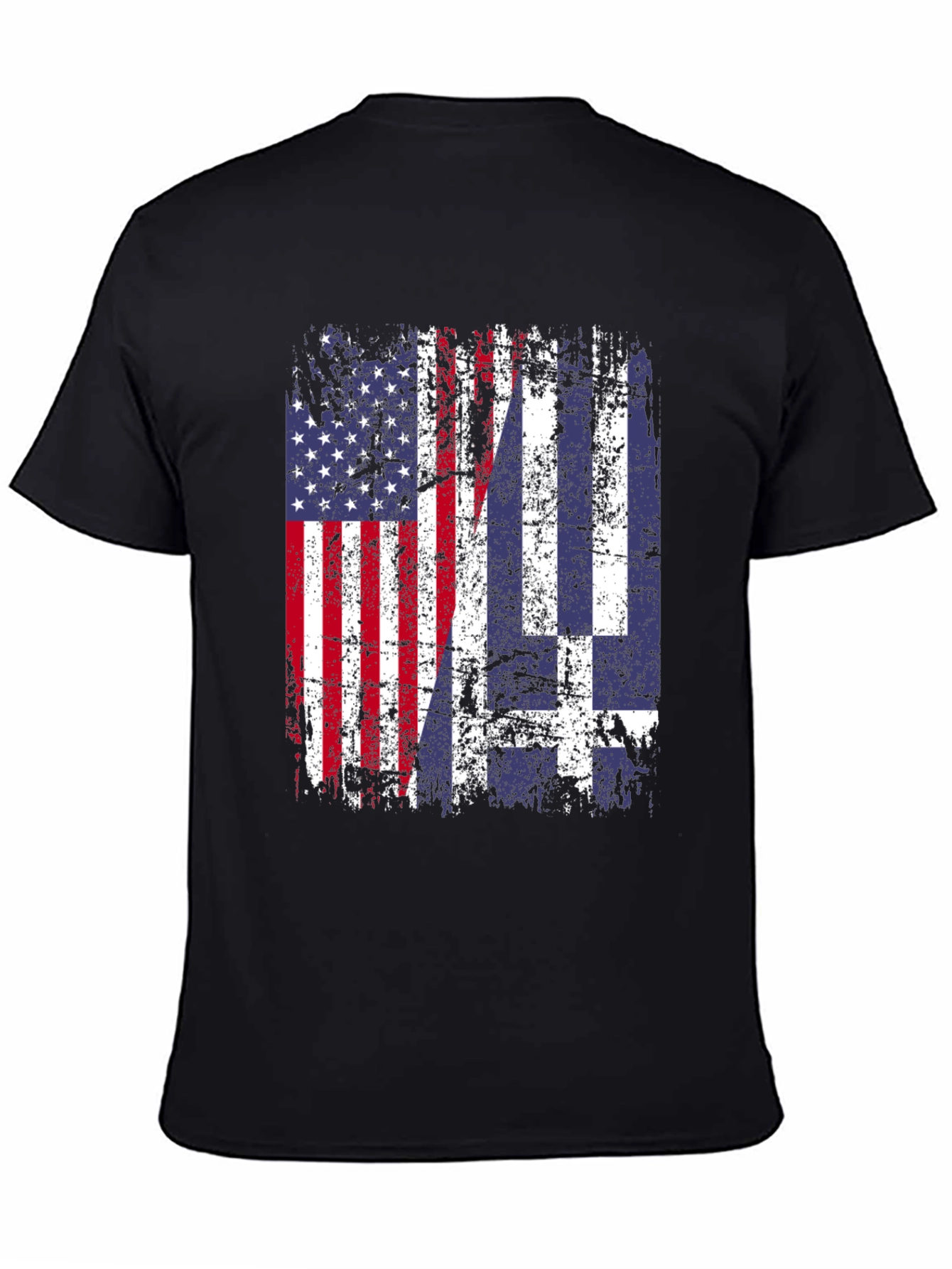 Black USA & Greece Flag T-Shirt view 4