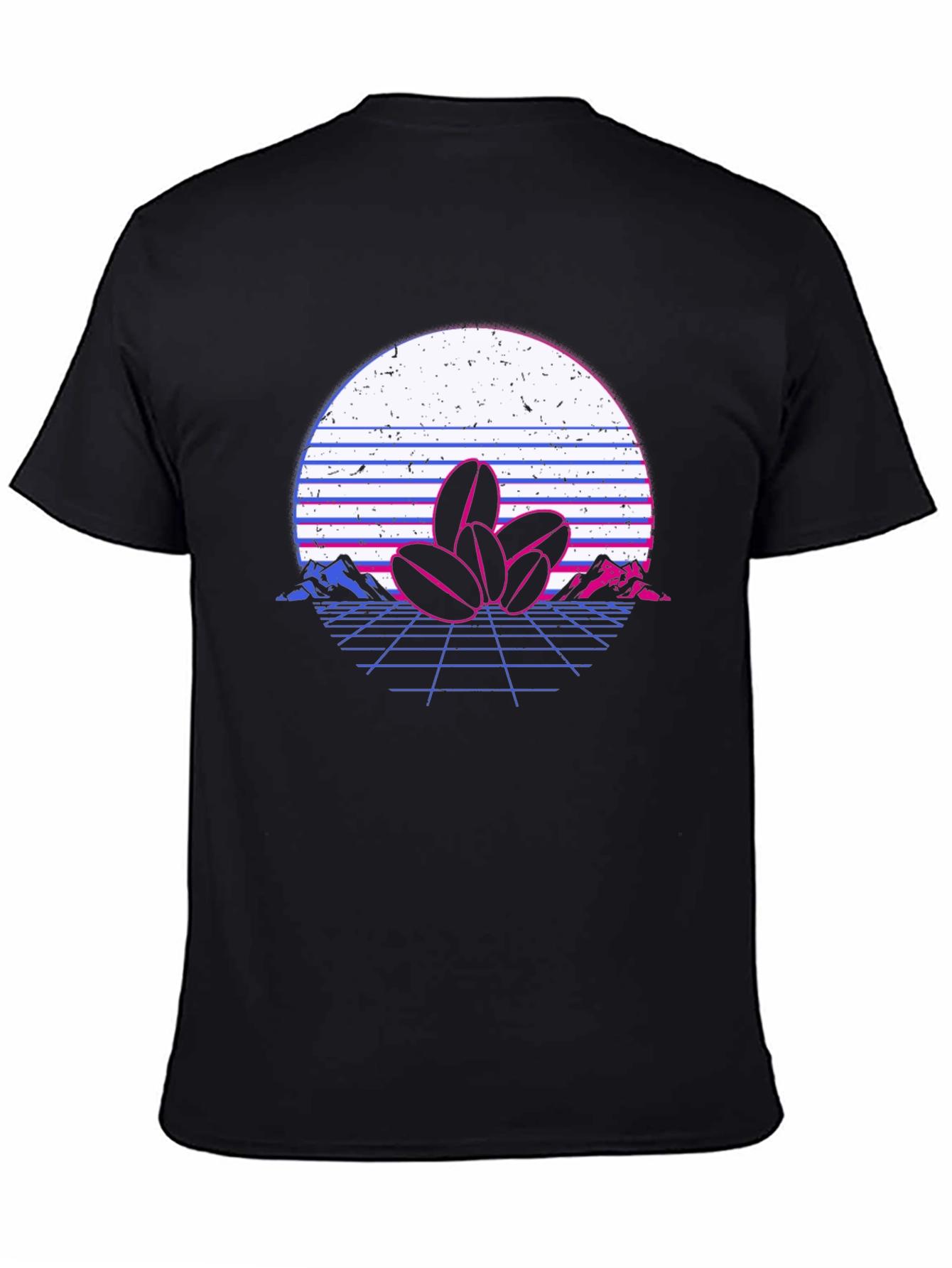 Black Retro Coffee Bean Graphic T-Shirt view 4