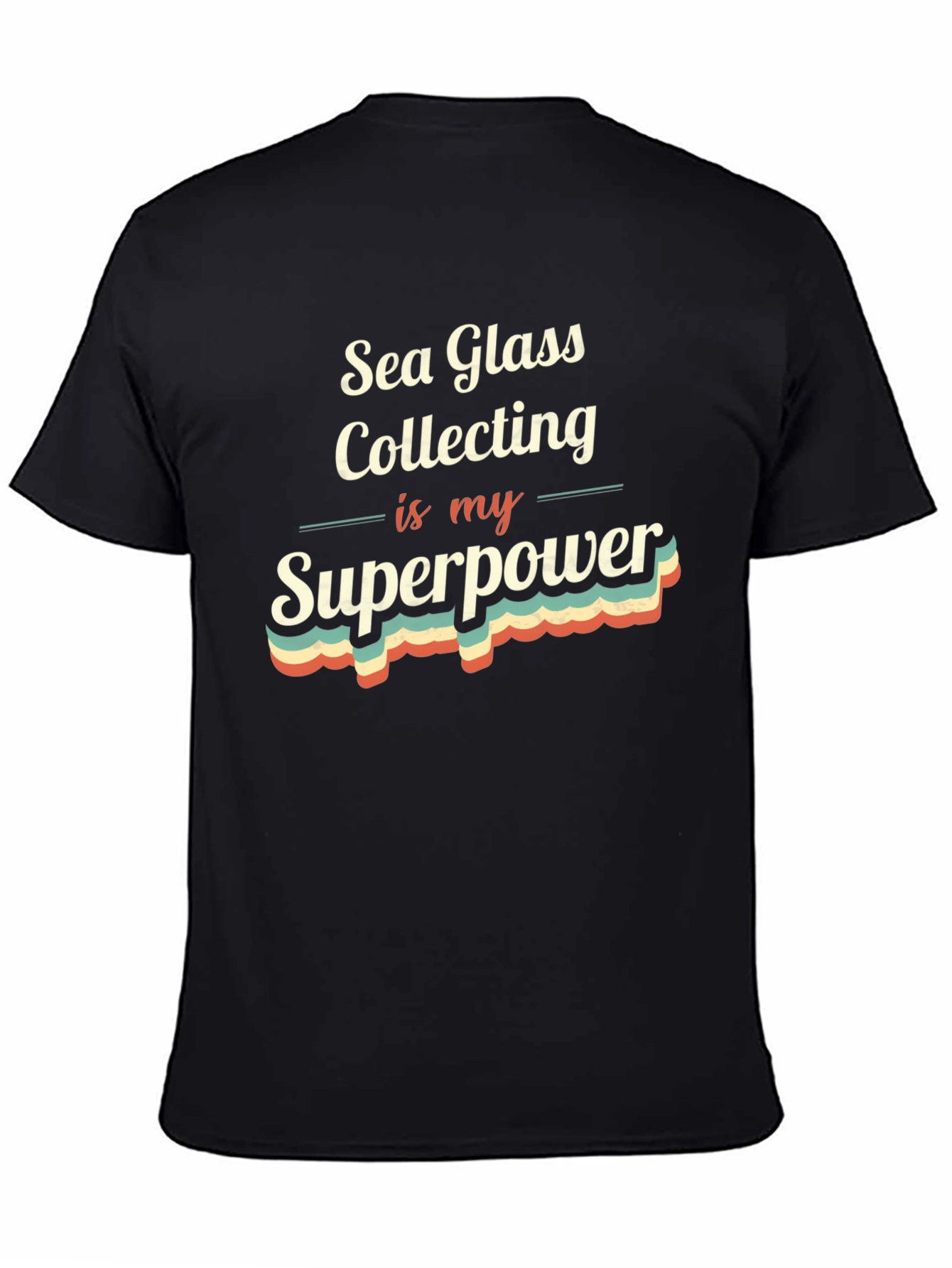 Black Sea Glass Collecting Superpower T-Shirt view 4