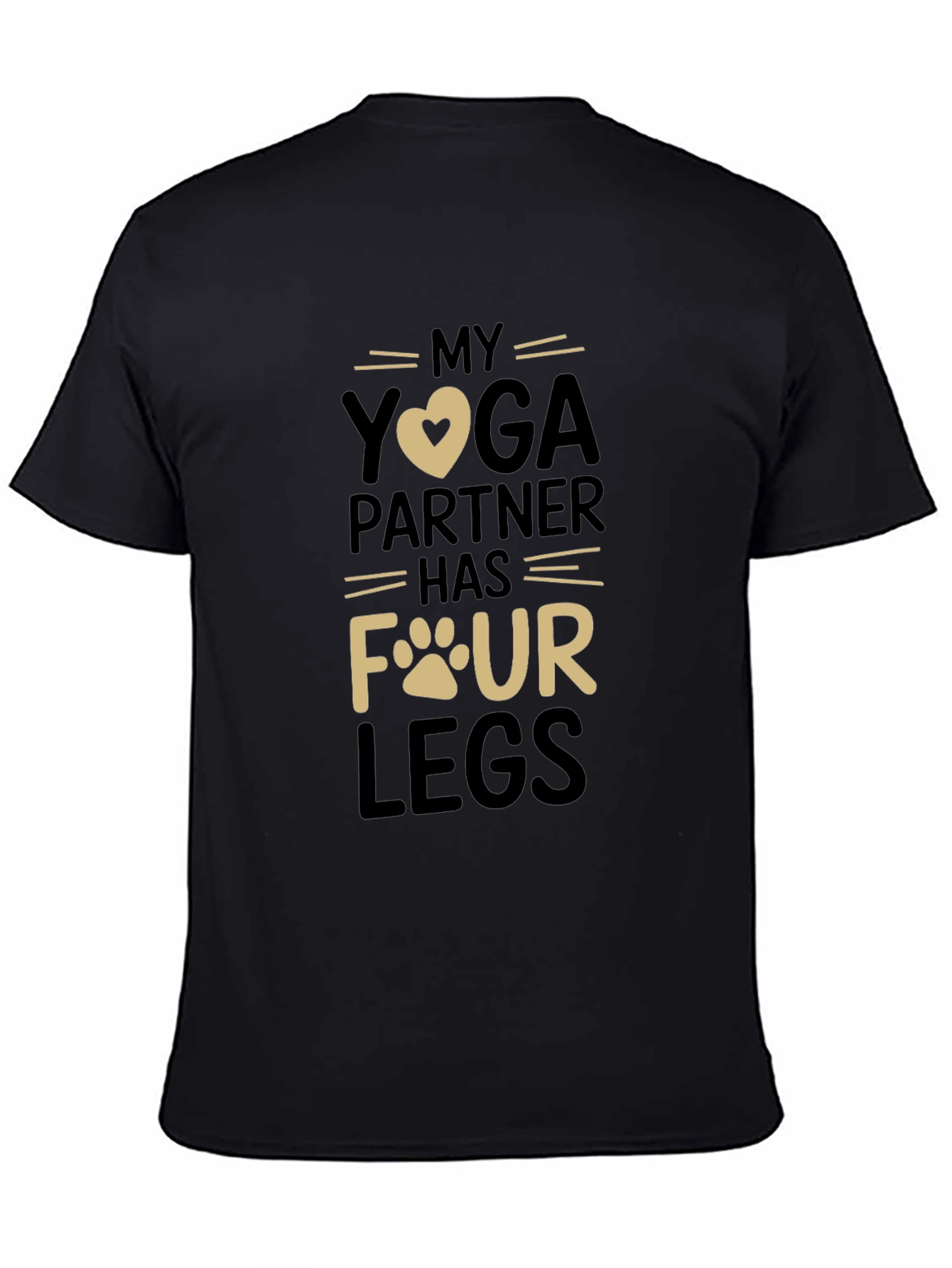 Black My Yoga Partner Has Four Legs T-Shirt view 4