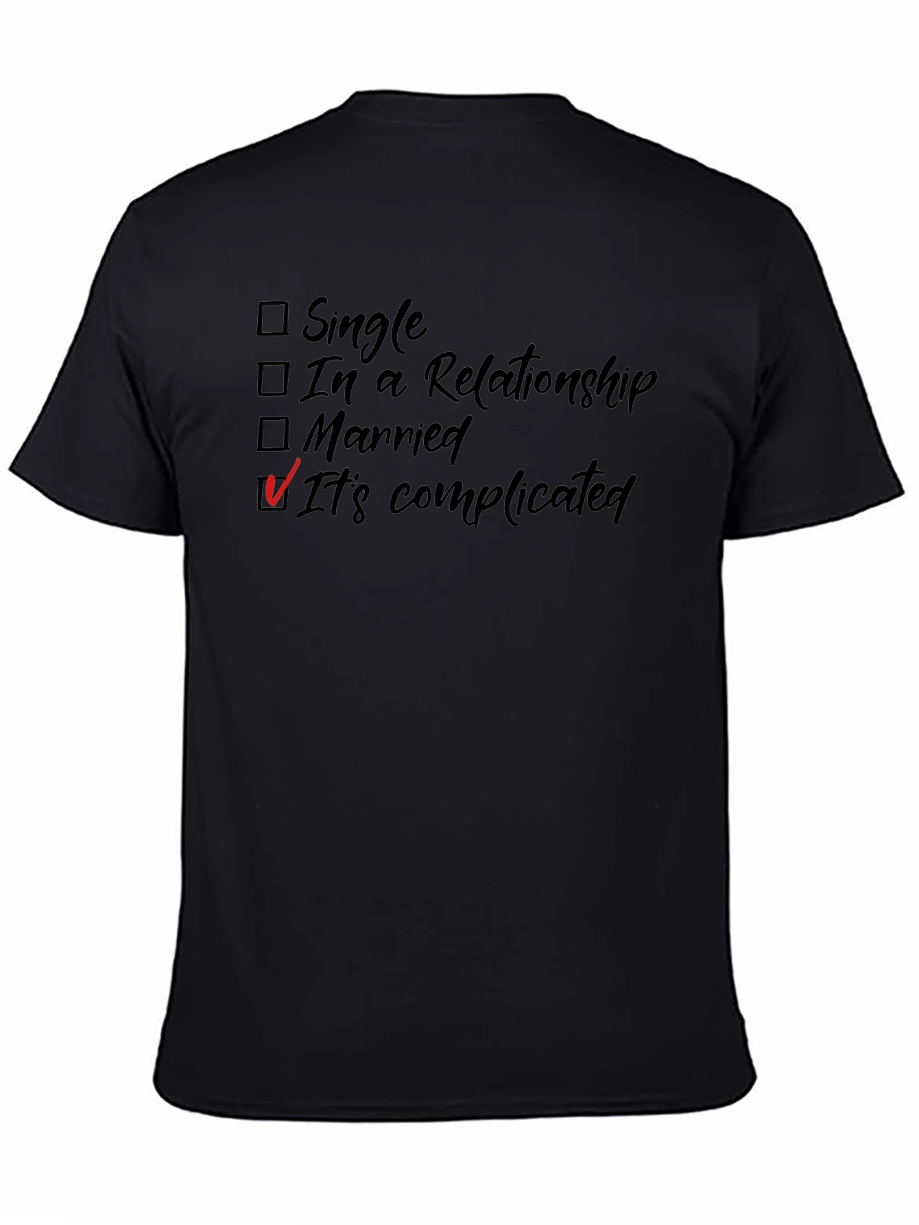 Black It's Complicated T-Shirt - Funny Relationship Status Tee view 4