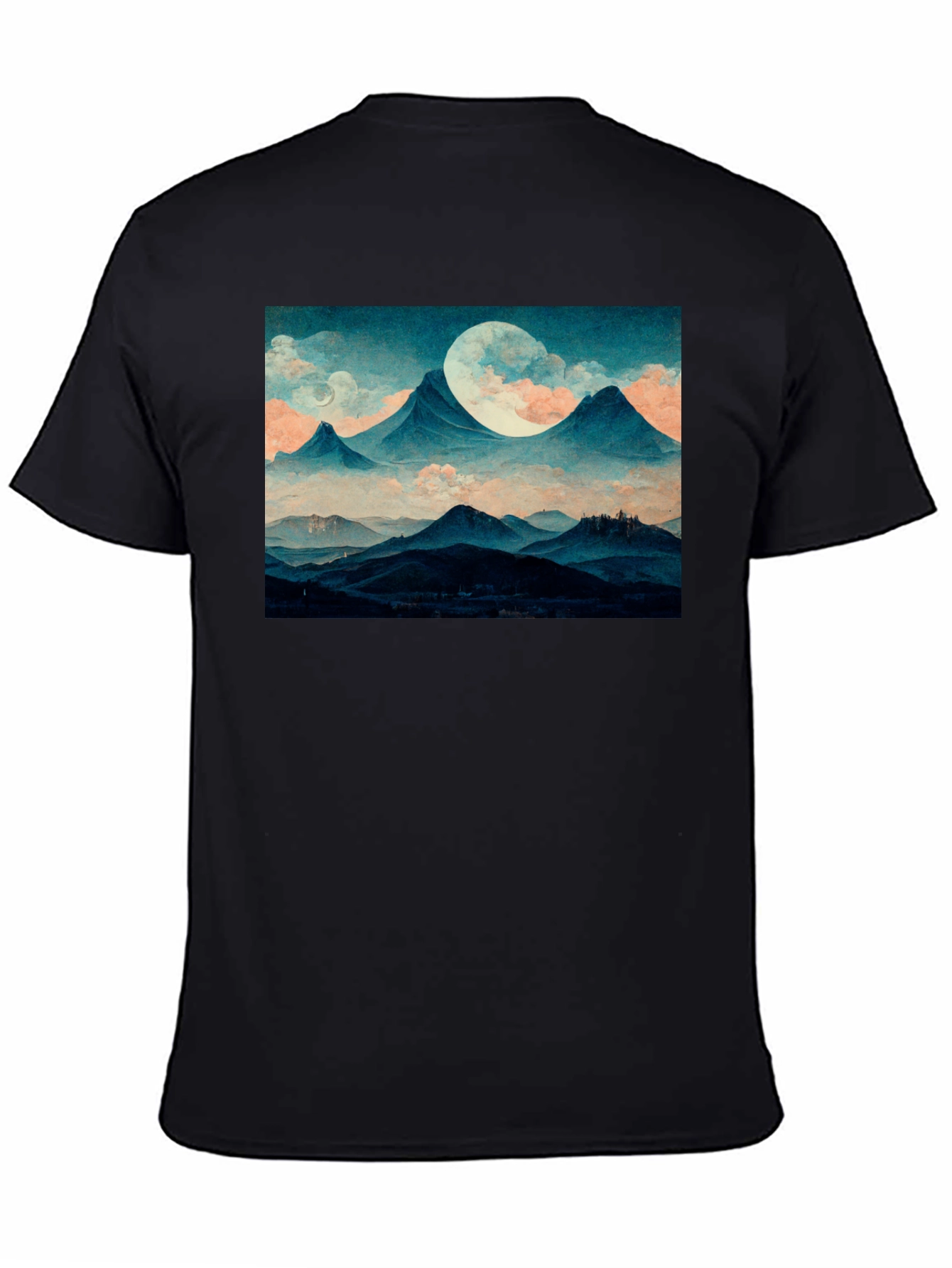 Mountains & Moon Graphic Tee - Black - 4