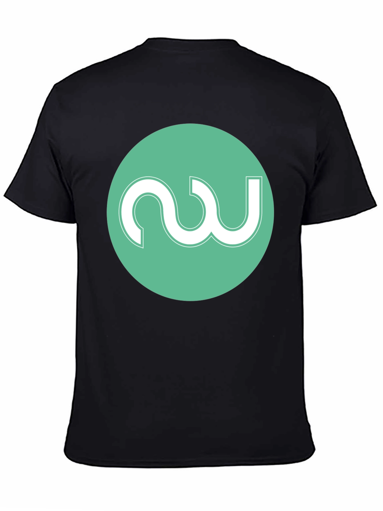 Modern Black Tee with Abstract Circle Logo - 4