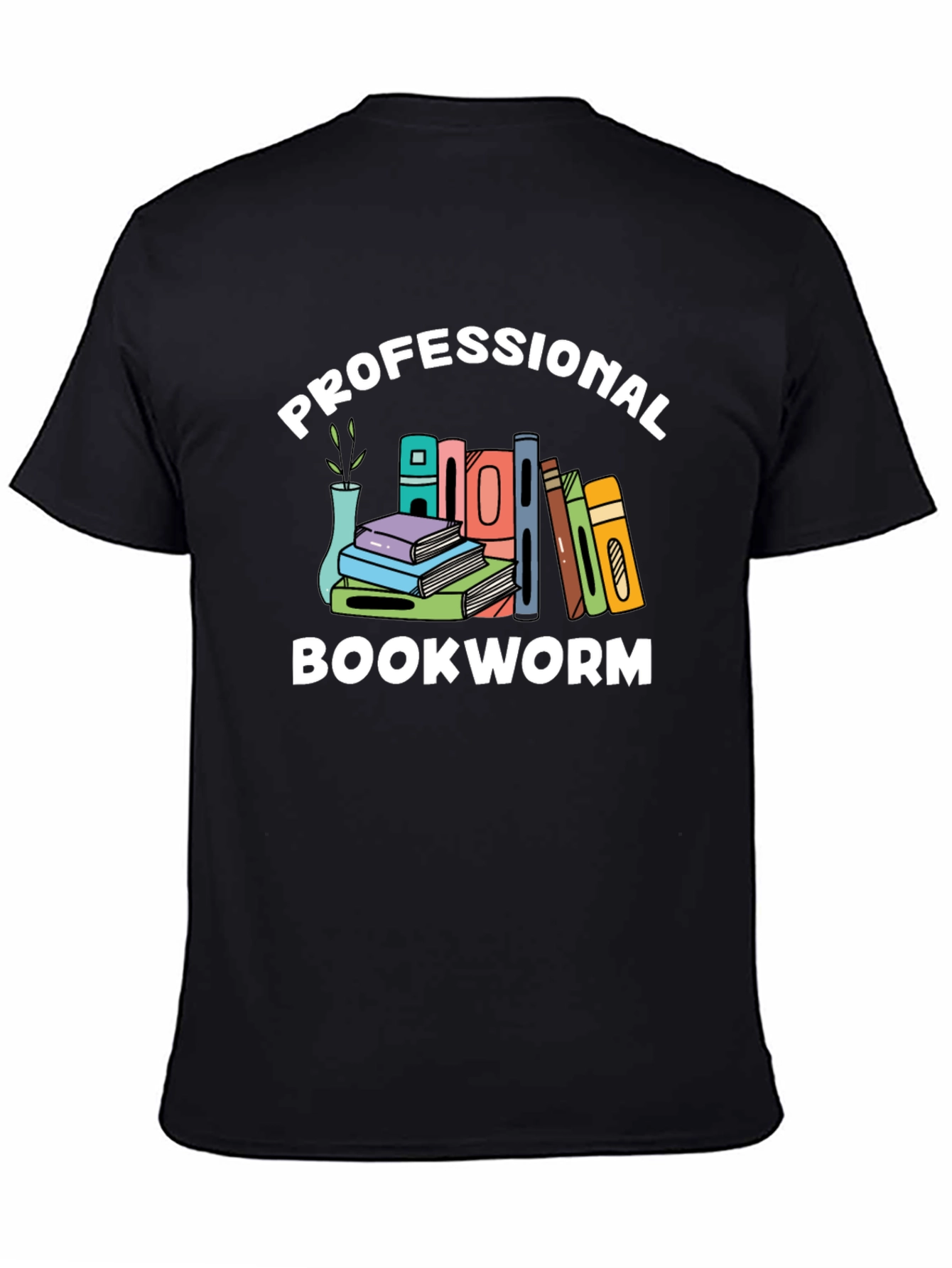 Black Professional Bookworm T-Shirt - Reading Lover Tee view 4
