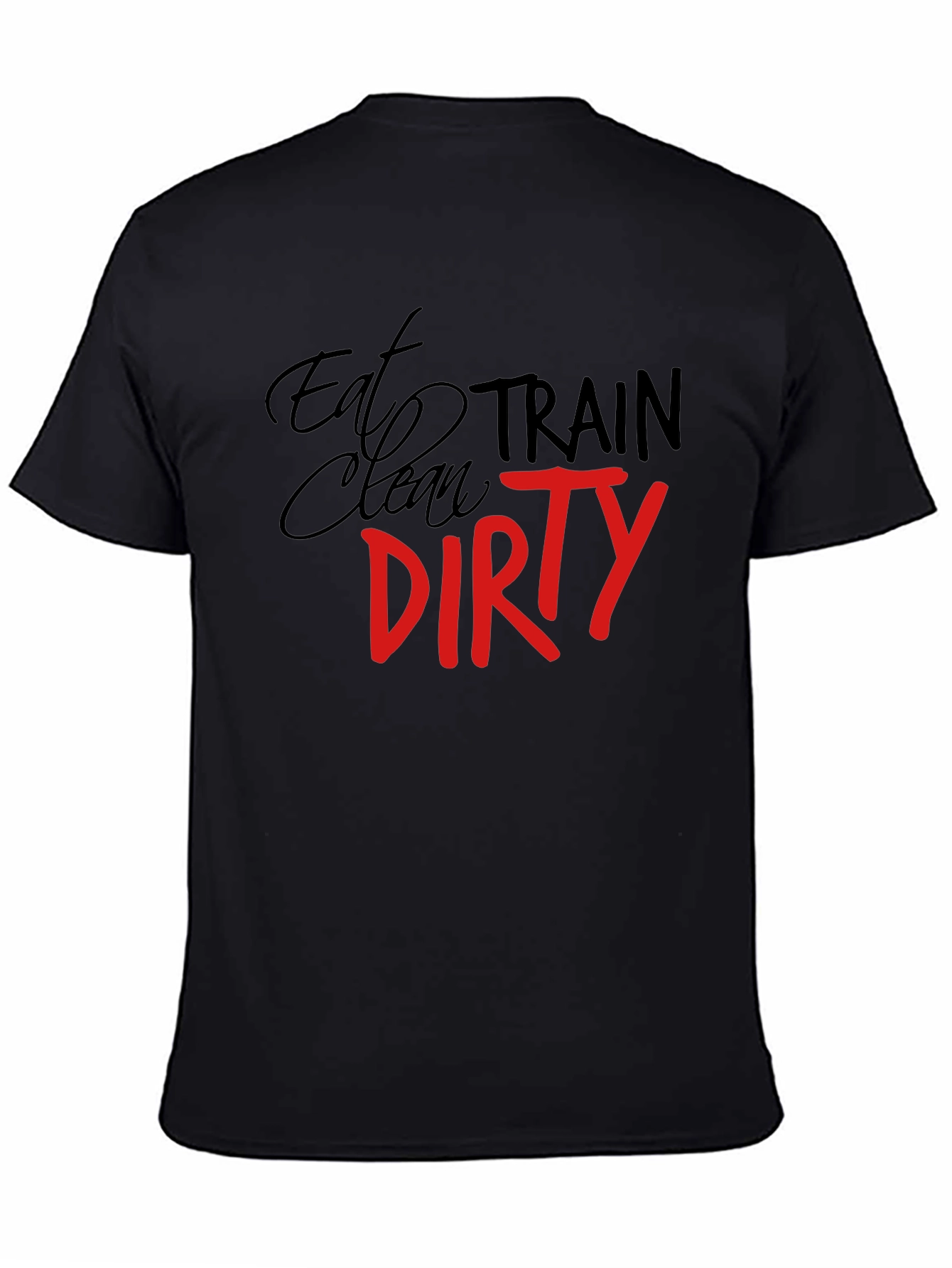 Black Eat Clean Train Dirty Graphic Tee view 4