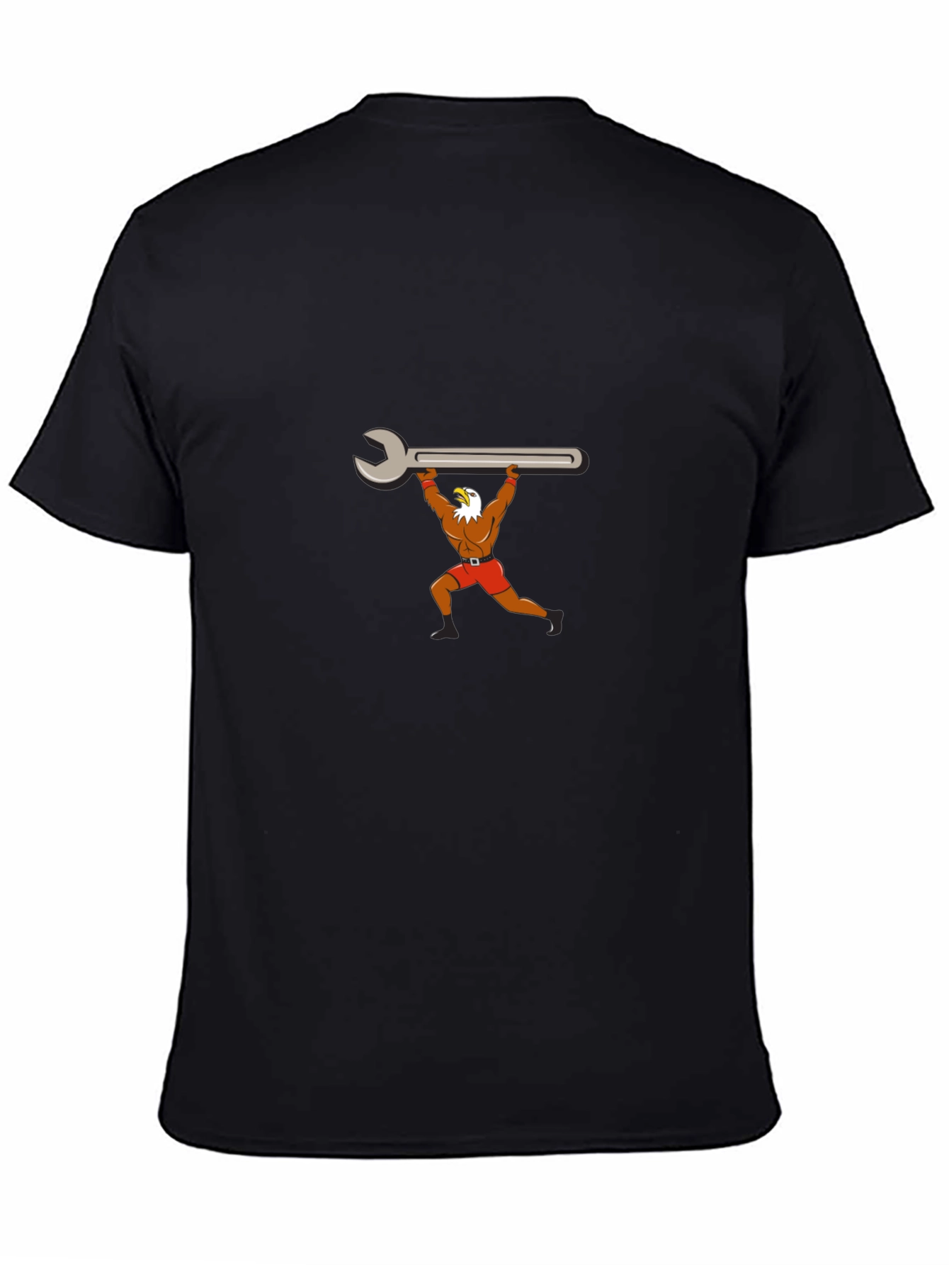 Black Eagle Mechanic T-Shirt - Weightlifting Wrench Design view 4