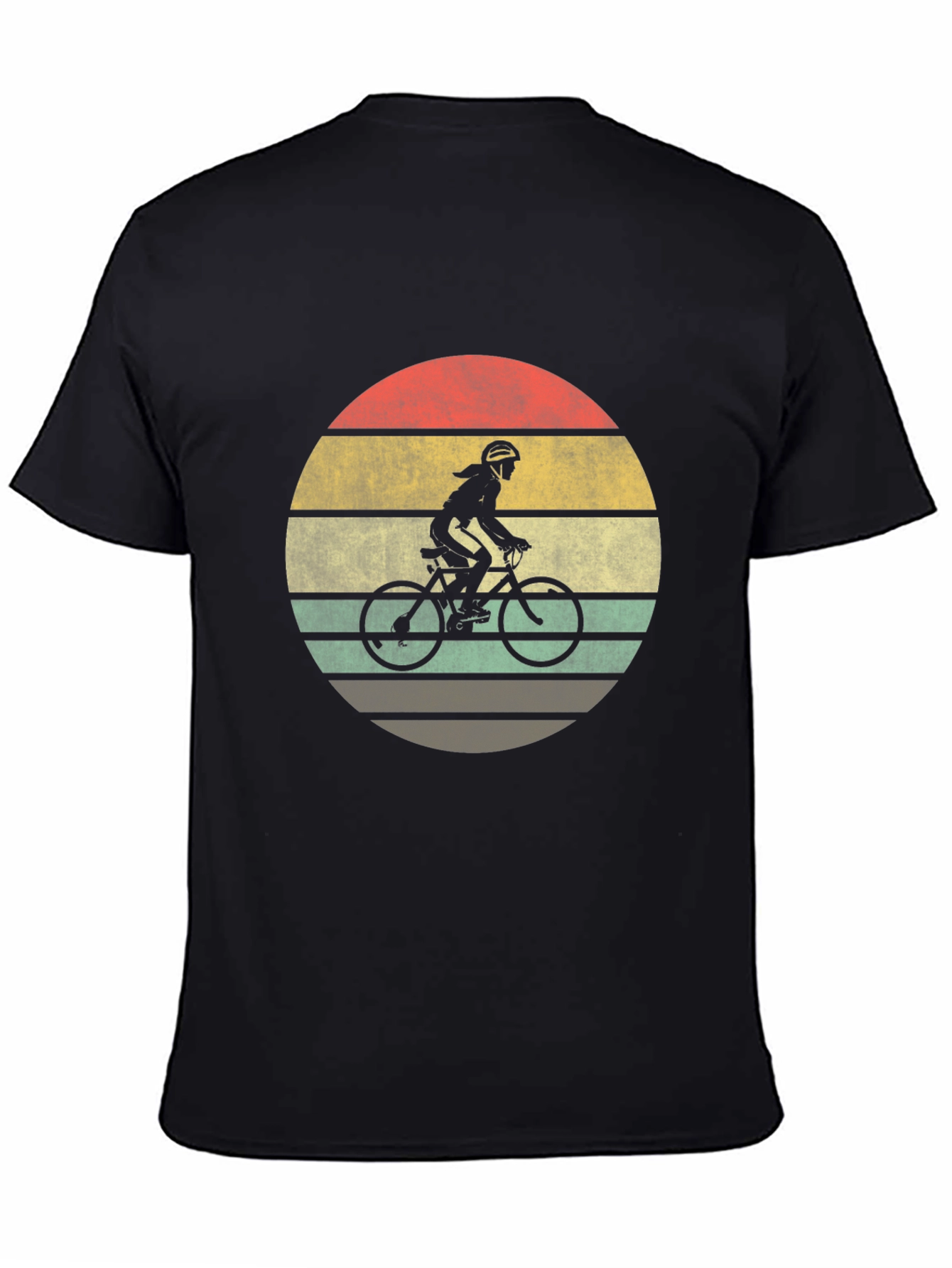 Black Vintage Style Cyclist T-Shirt view 4