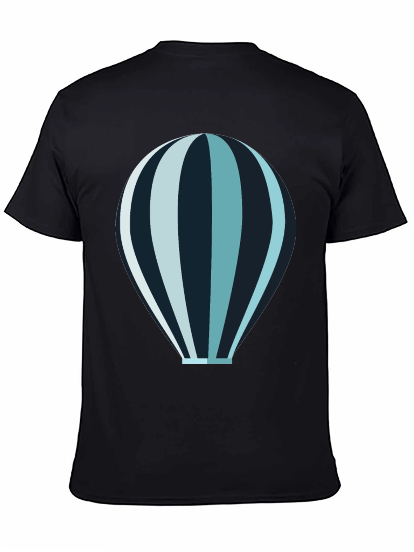 Black Hot Air Balloon Graphic Tee - Black Cotton Blend Shirt view 4