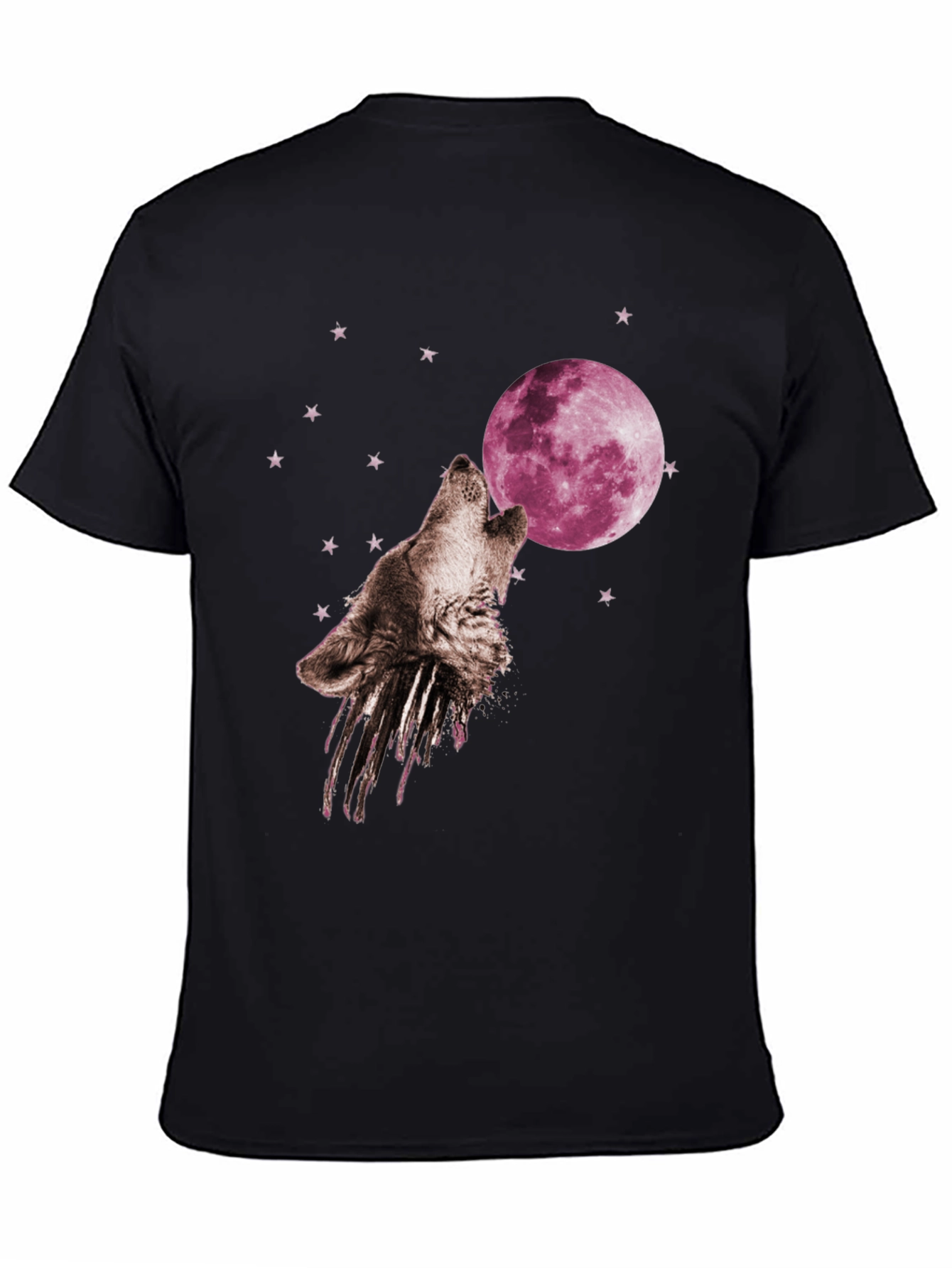 Black Wolf Moon T-Shirt - Graphic Print view 4