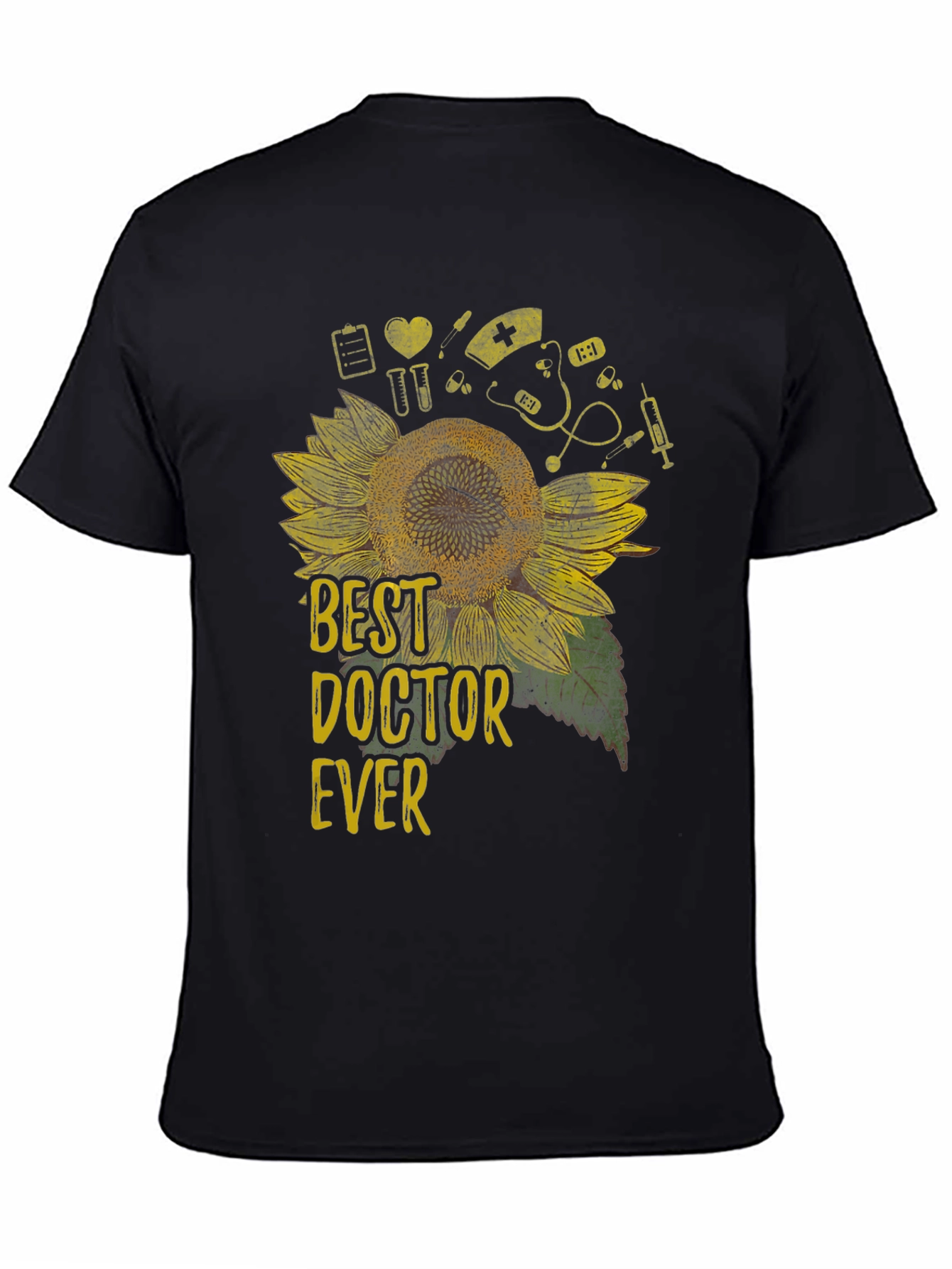 Black Best Doctor Ever Sunflower Graphic Tee view 4