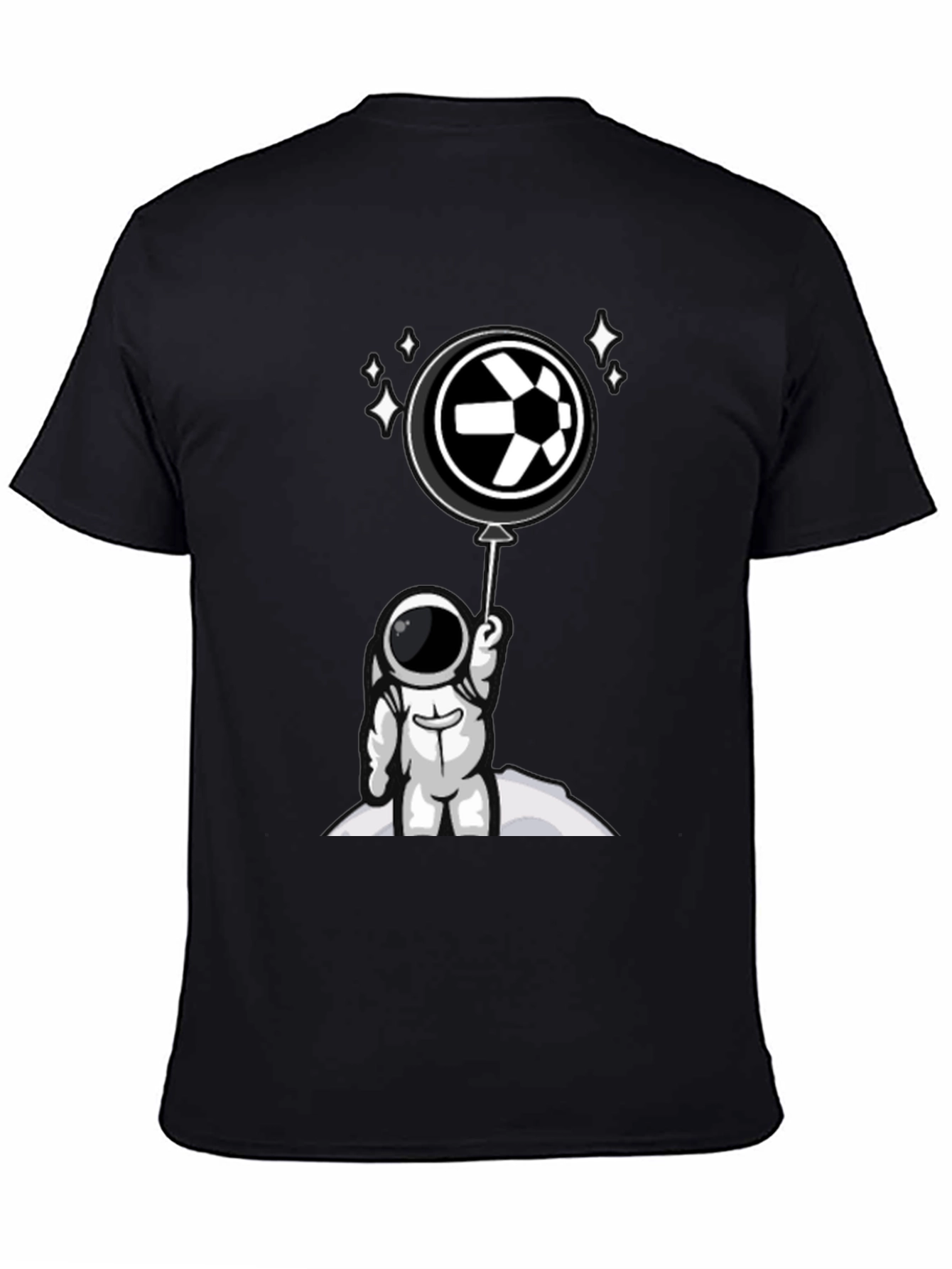Black Astronaut Soccer T-Shirt - Space Football Fan Apparel view 4