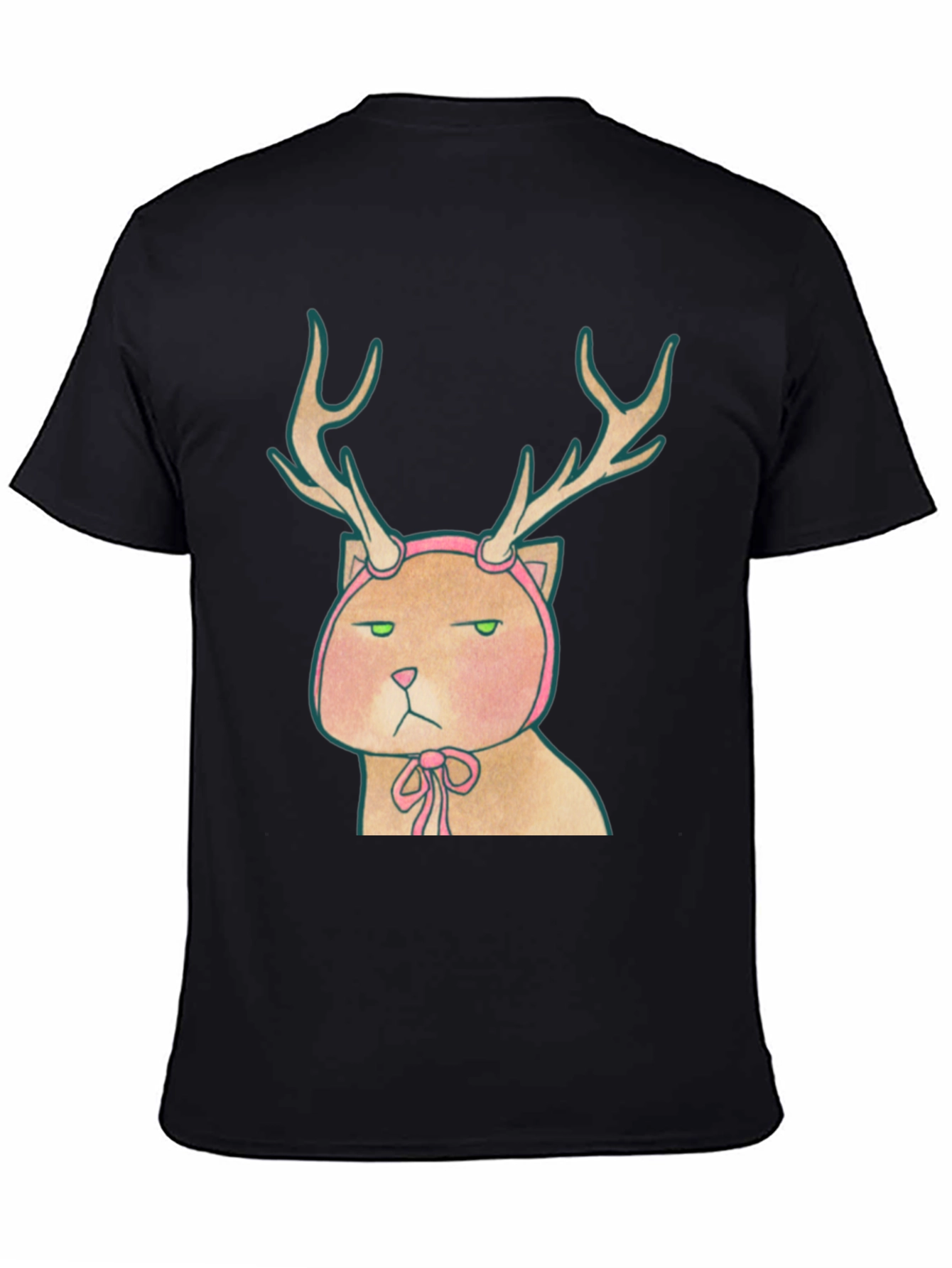 Black Cat Deer Graphic T-Shirt - Unisex Tee view 4