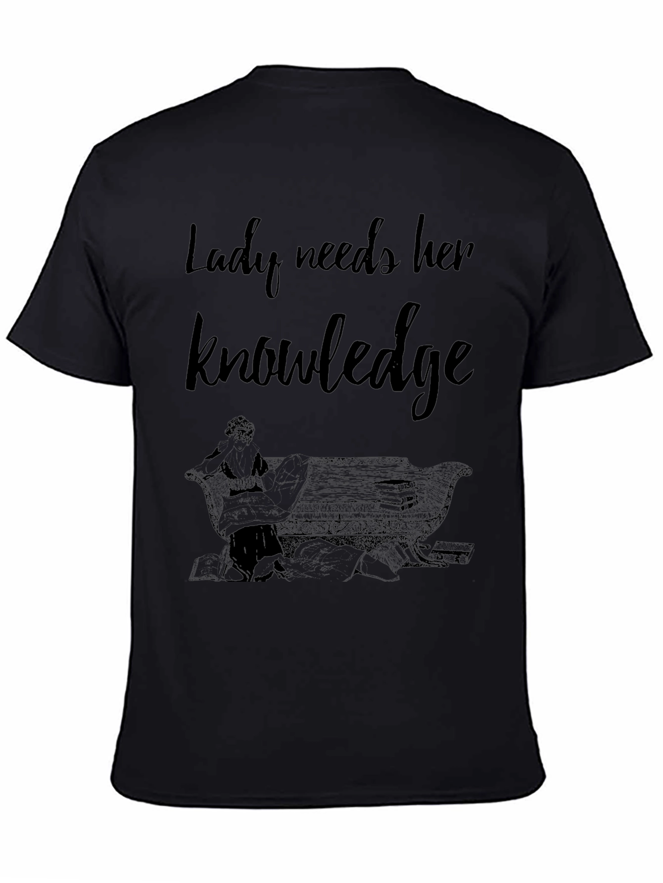 Black Lady Needs Her Knowledge Graphic T-Shirt view 4