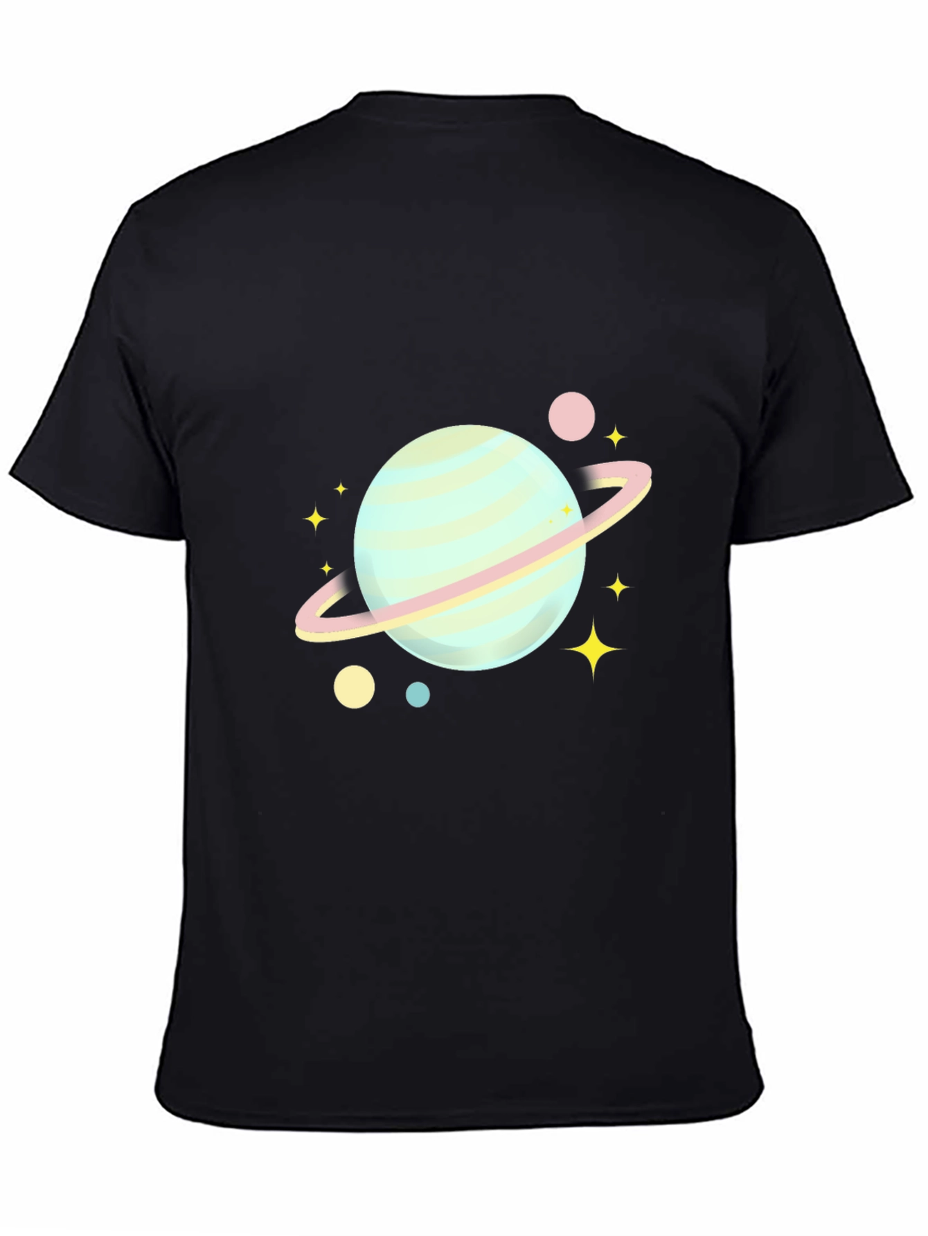 Black Planet & Stars Graphic Tee - Soft Cotton Blend view 4
