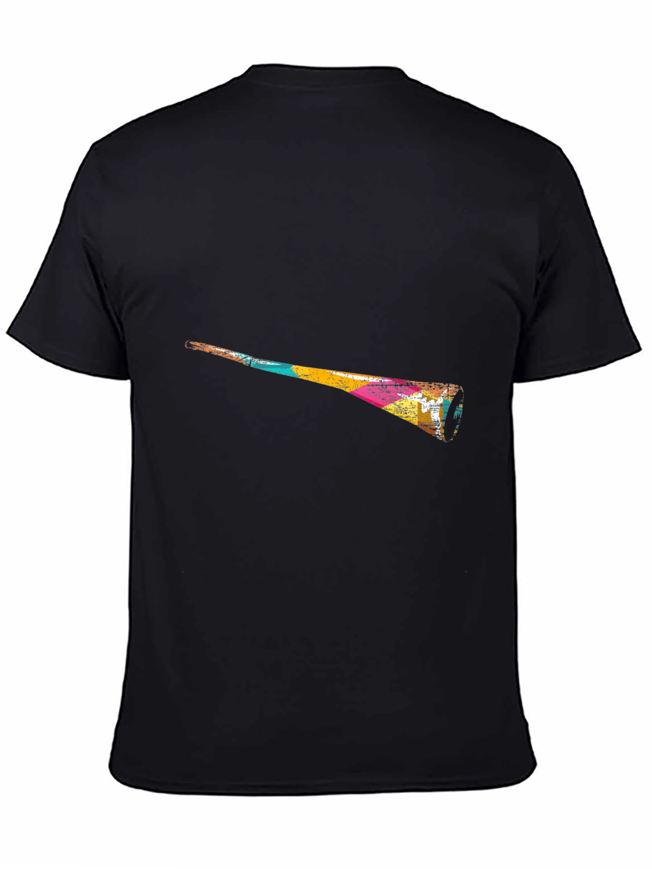 Black Abstract Vuvuzela Graphic Black T-Shirt view 4