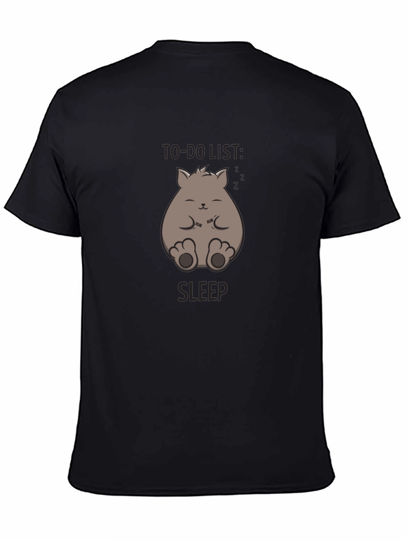 Black To-Do List: Sleep - Funny Cat Graphic T-Shirt view 4