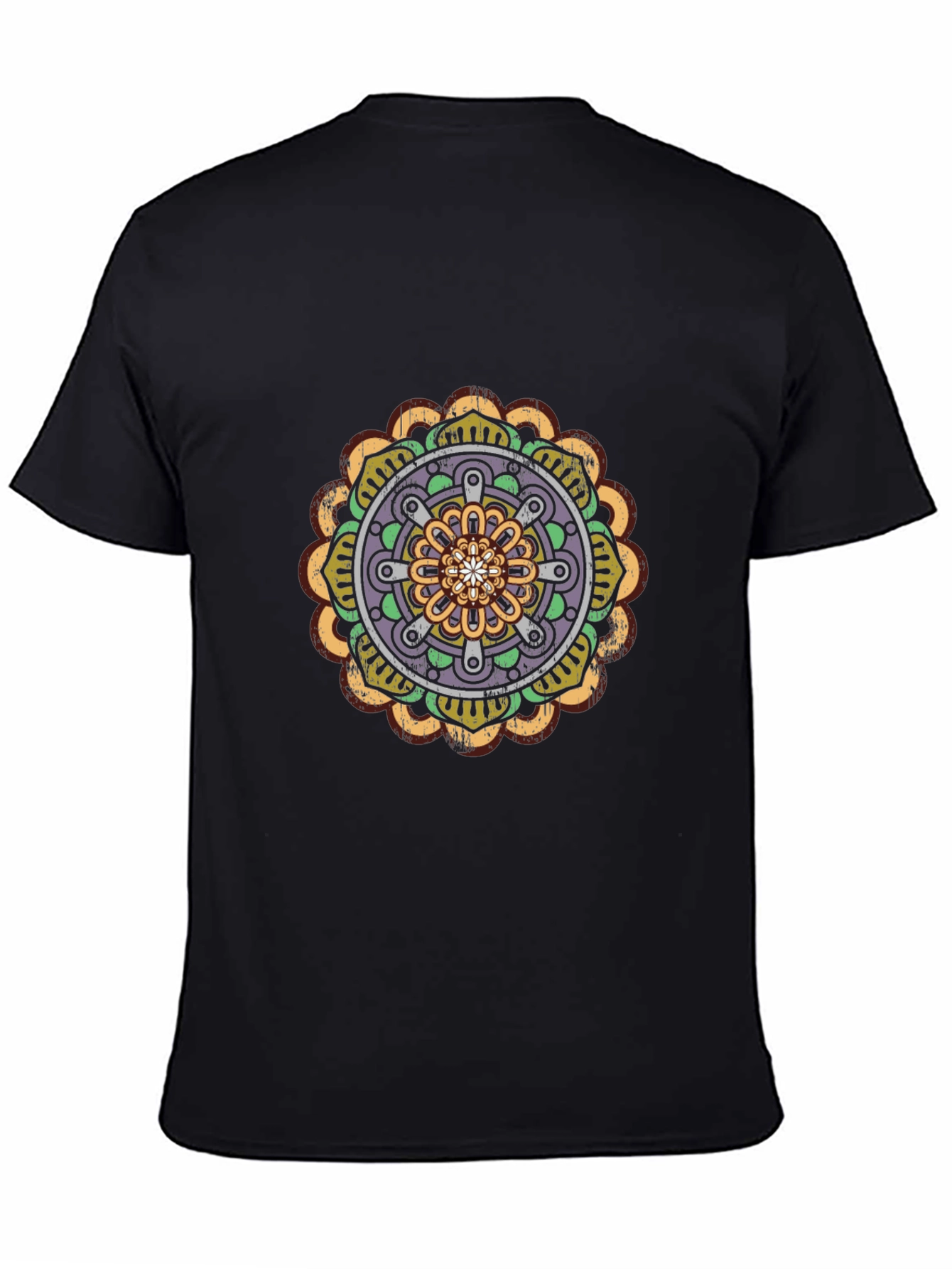 Black Black Mandala Graphic Tee - Stylish Men's Cotton T-Shirt view 4