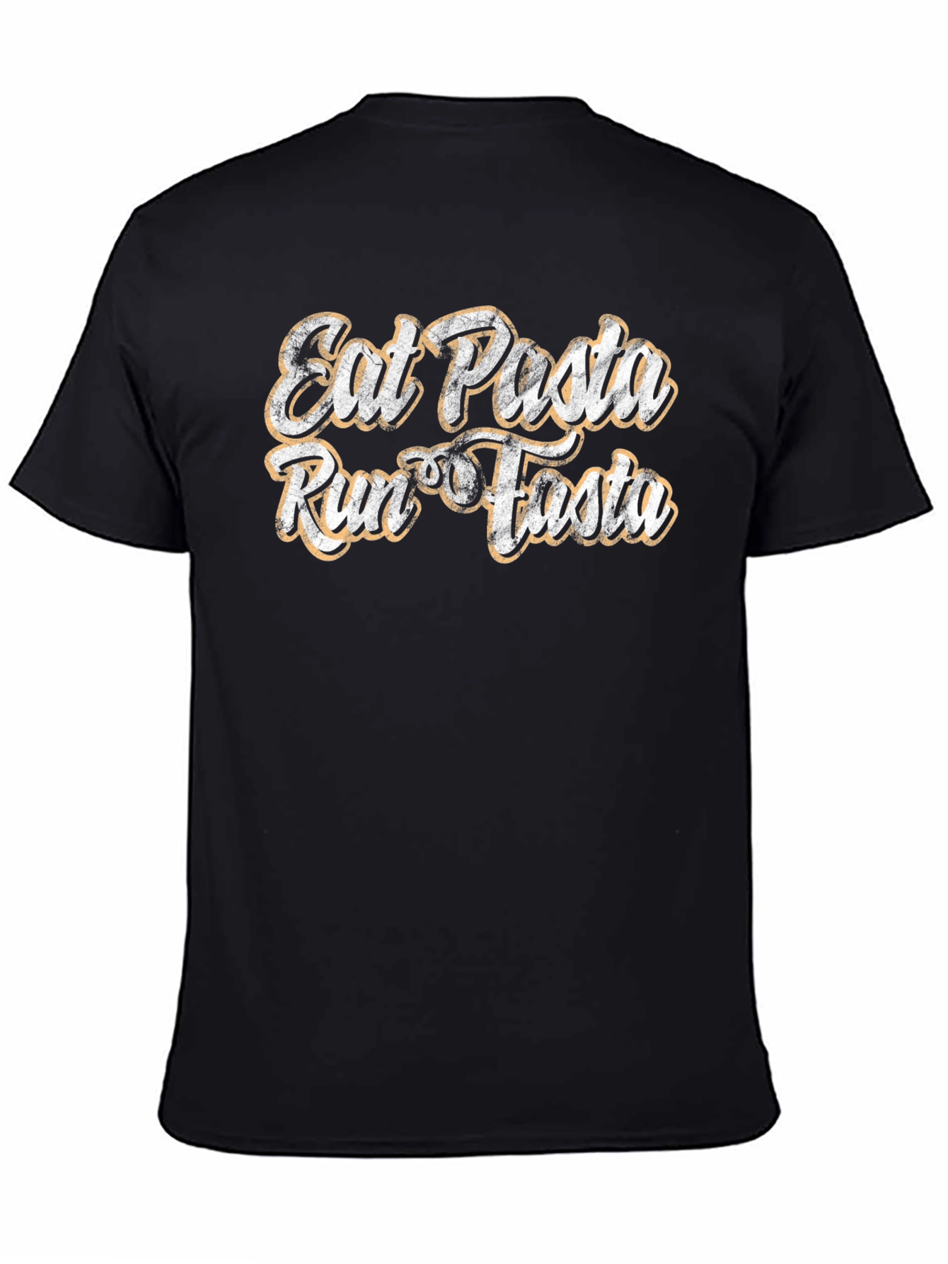Black Eat Pasta Run Fasta Graphic T-Shirt view 4