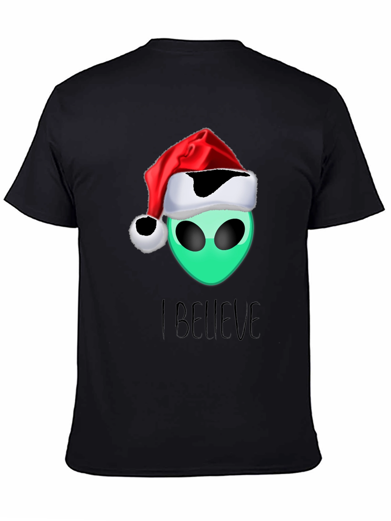 Alien Christmas T-Shirt - I Believe Holiday Tee - 4