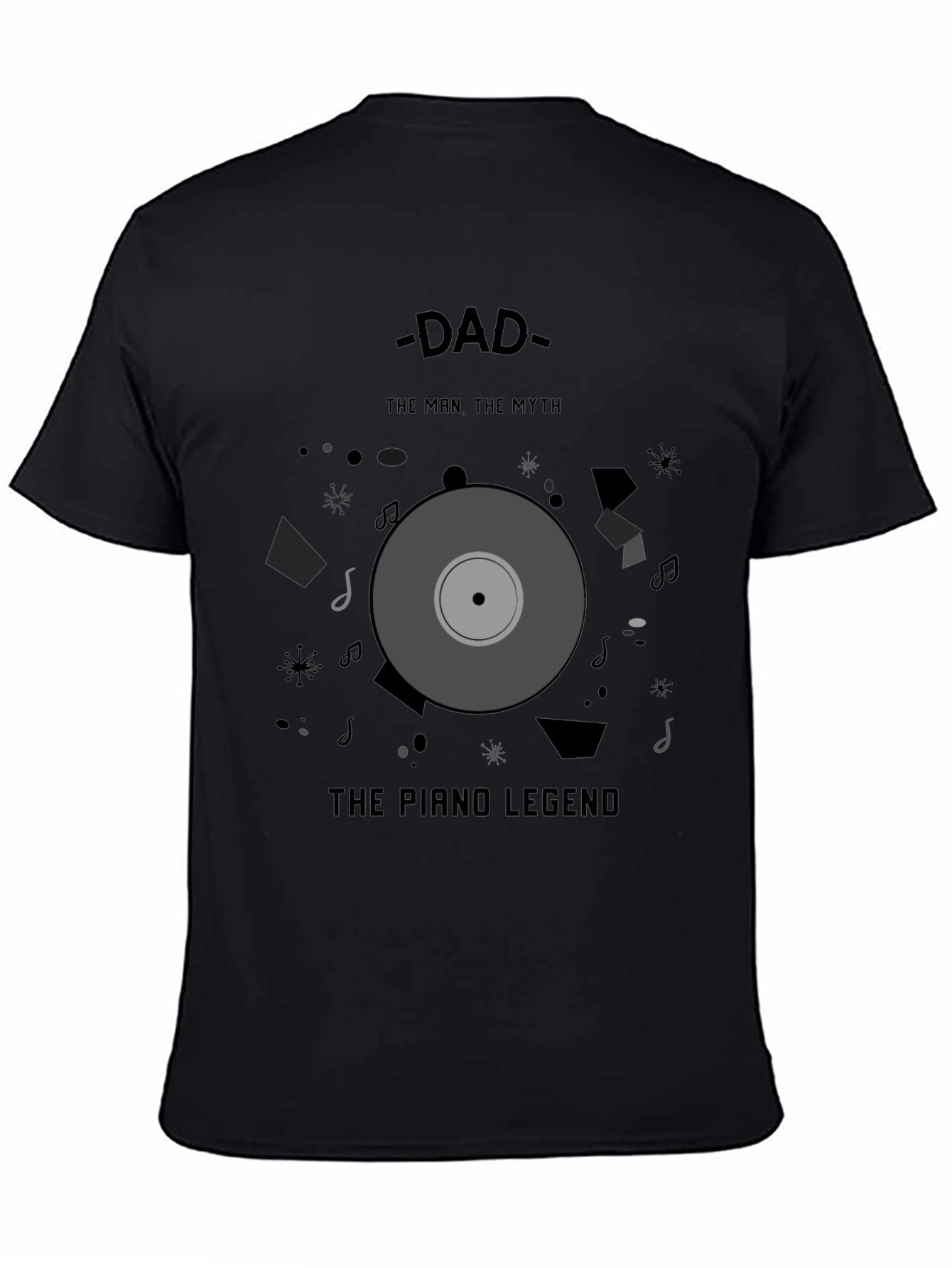 Black Dad Piano Legend T-Shirt - Man, Myth, Legend view 4