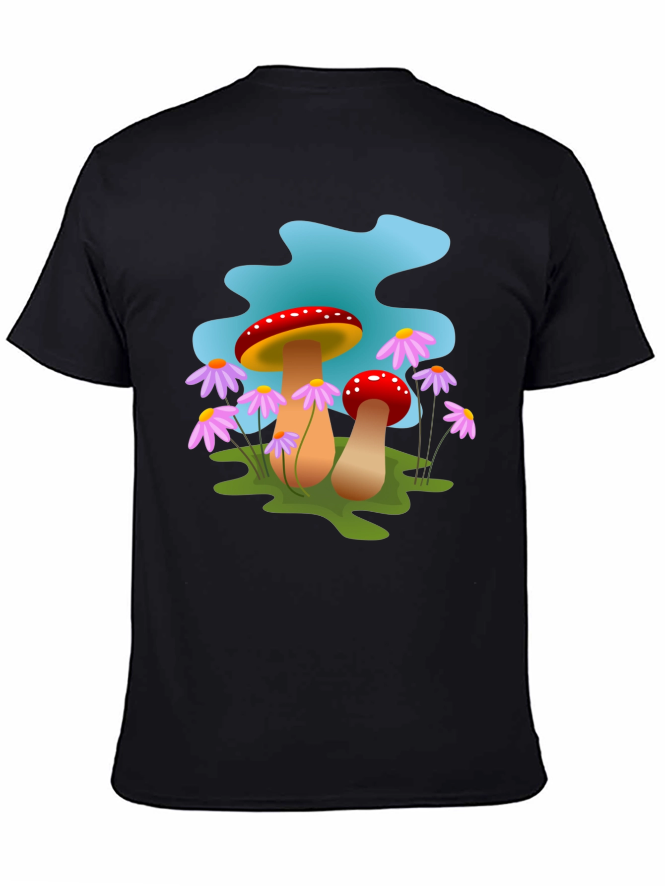 Black Mushroom Graphic Tee - Funky Design view 4