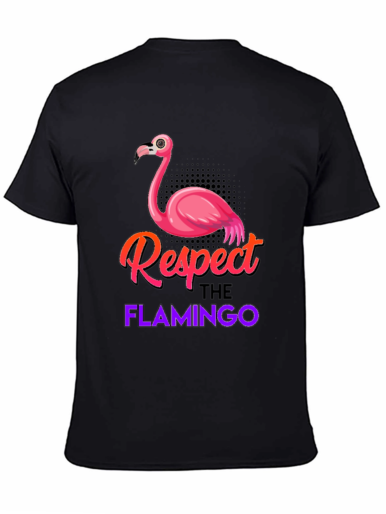 Black Respect the Flamingo Graphic Tee view 4