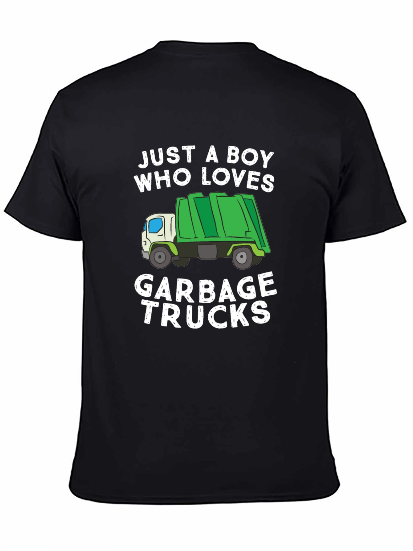 Black Garbage Truck Lover T-Shirt view 4
