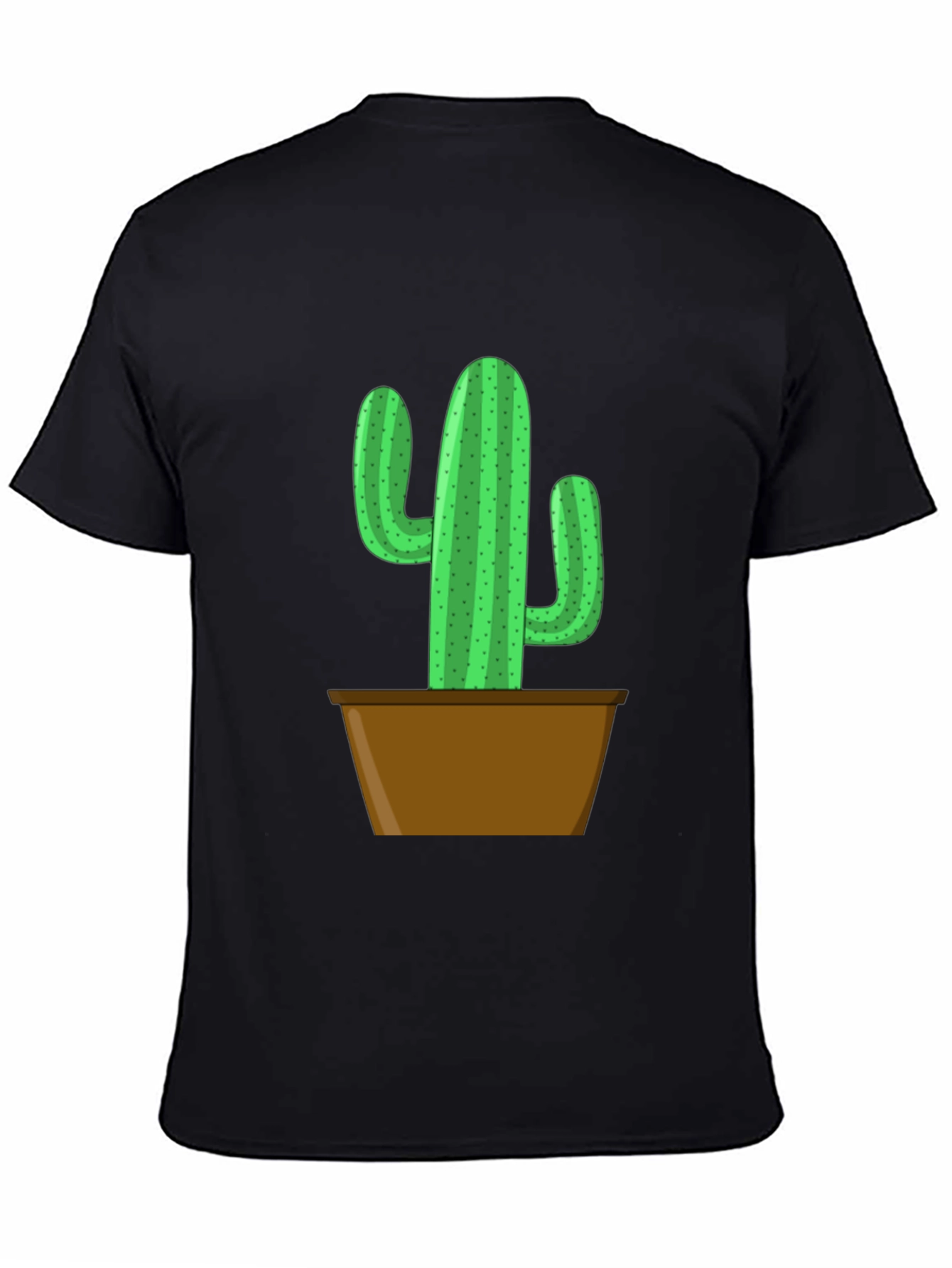 Black Potted Cactus Graphic Tee - Black Cotton Blend view 4